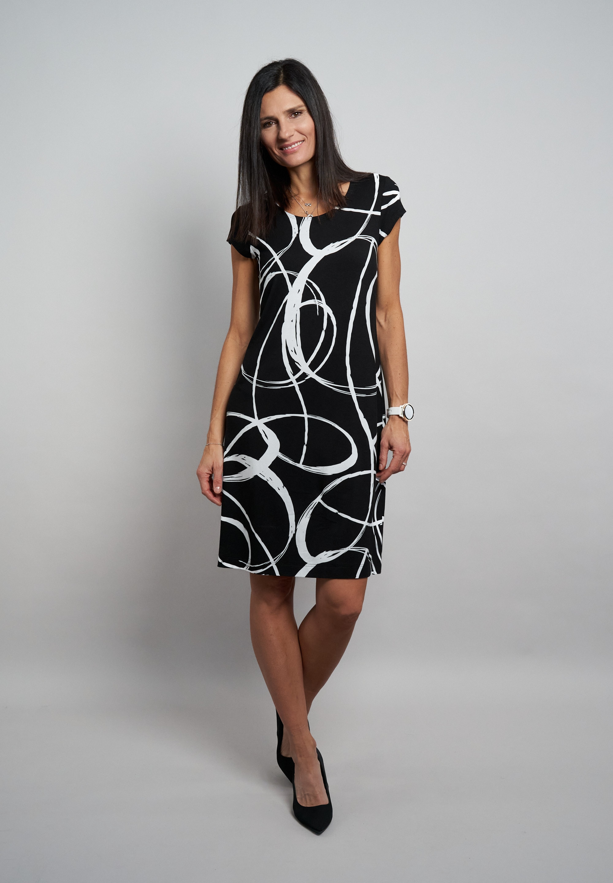 Image of Seidel Moden Druckkleid "Otto exclusiv" Ohne Taschen mit grafischem Muster - Viskose - MADE IN GERMANY