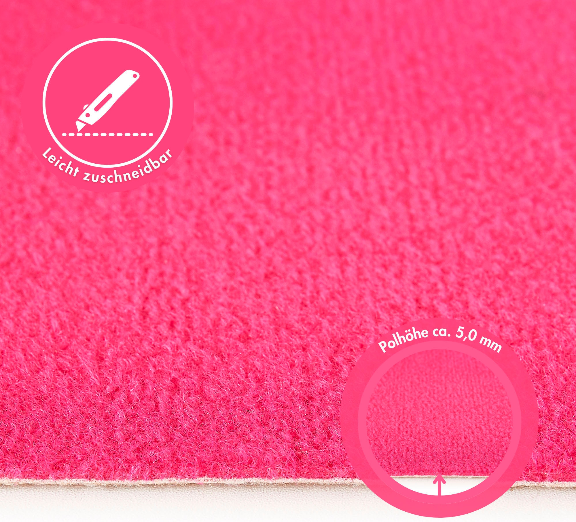 Andiamo Teppichboden »Sina, Velours, Made in Belgium«, rechteckig, 6 mm Höhe, Uni Farben, Breite 400 cm, strapazierfähig, pflegeleicht, Wohnzimmer