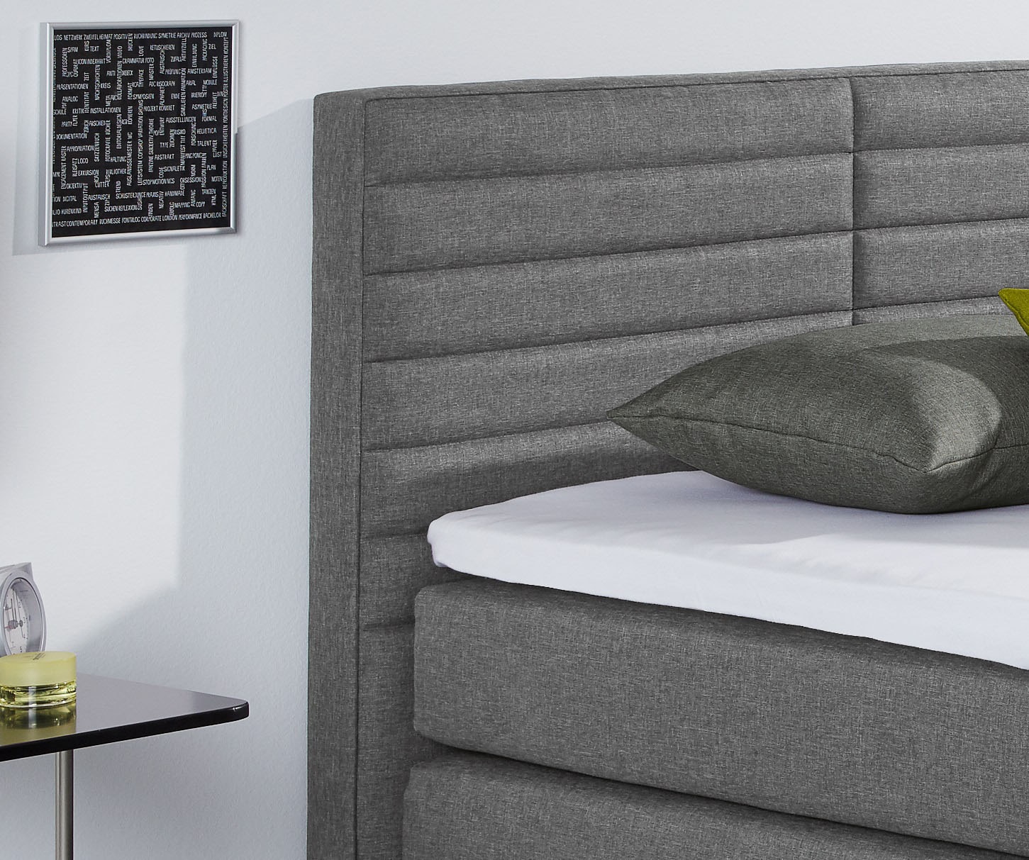 hapo Lit boxspring »ATLANTA mit hohem Kopfteil« Topper separat erhältlich,  erhältlich in verschiedenen Breiten, Farben & Matratzenarten