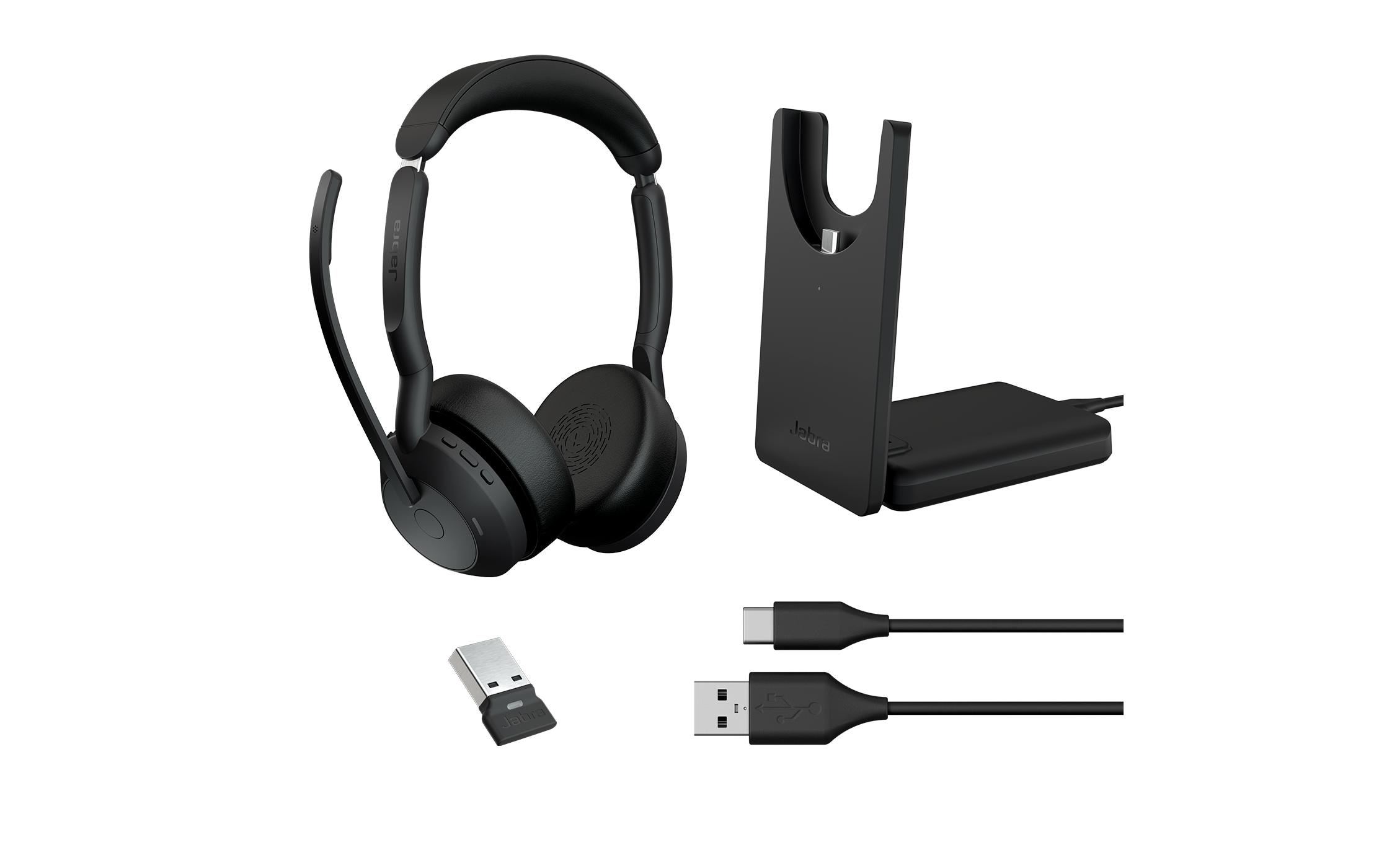 Jabra Headset »Evolve2 55 Duo UC US«, Active Noise Cancelling (ANC)