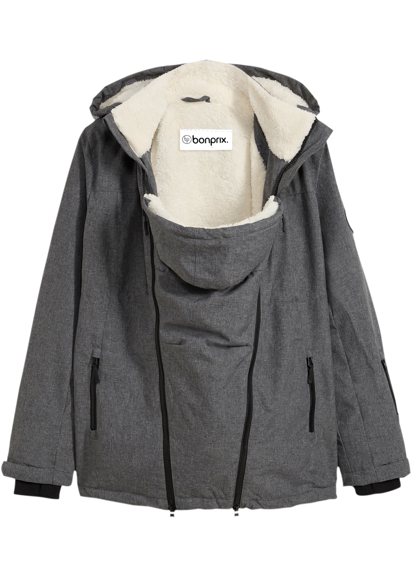 bonprix Veste de maternité avec capuche matière supérieure déperlante et coupe-vent, insert amovible