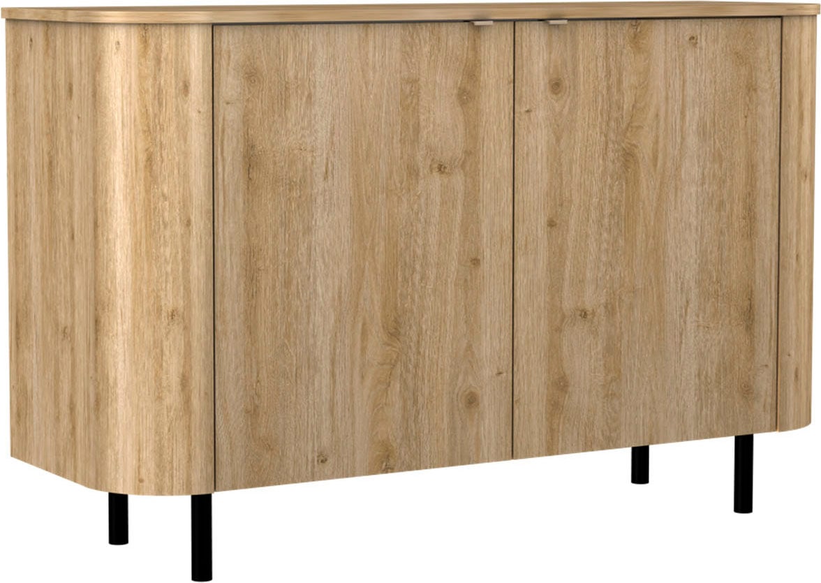 Image of Home affaire Sideboard "Murano, 131 cm breit, 2 Türen, Anrichte, Kommode, Stauraumschrank" Formgebogenes MDF, Stirnseiten mit Rundung, Füsse und Griffe aus Metall