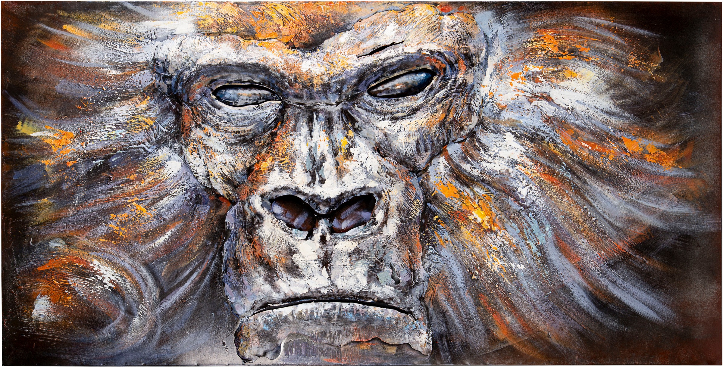 Image of Spiegelprofi GmbH Metallbild »BRUNA«, Gorilla, (1 St.), Kopf eines Gorillas bei Ackermann Versand Schweiz