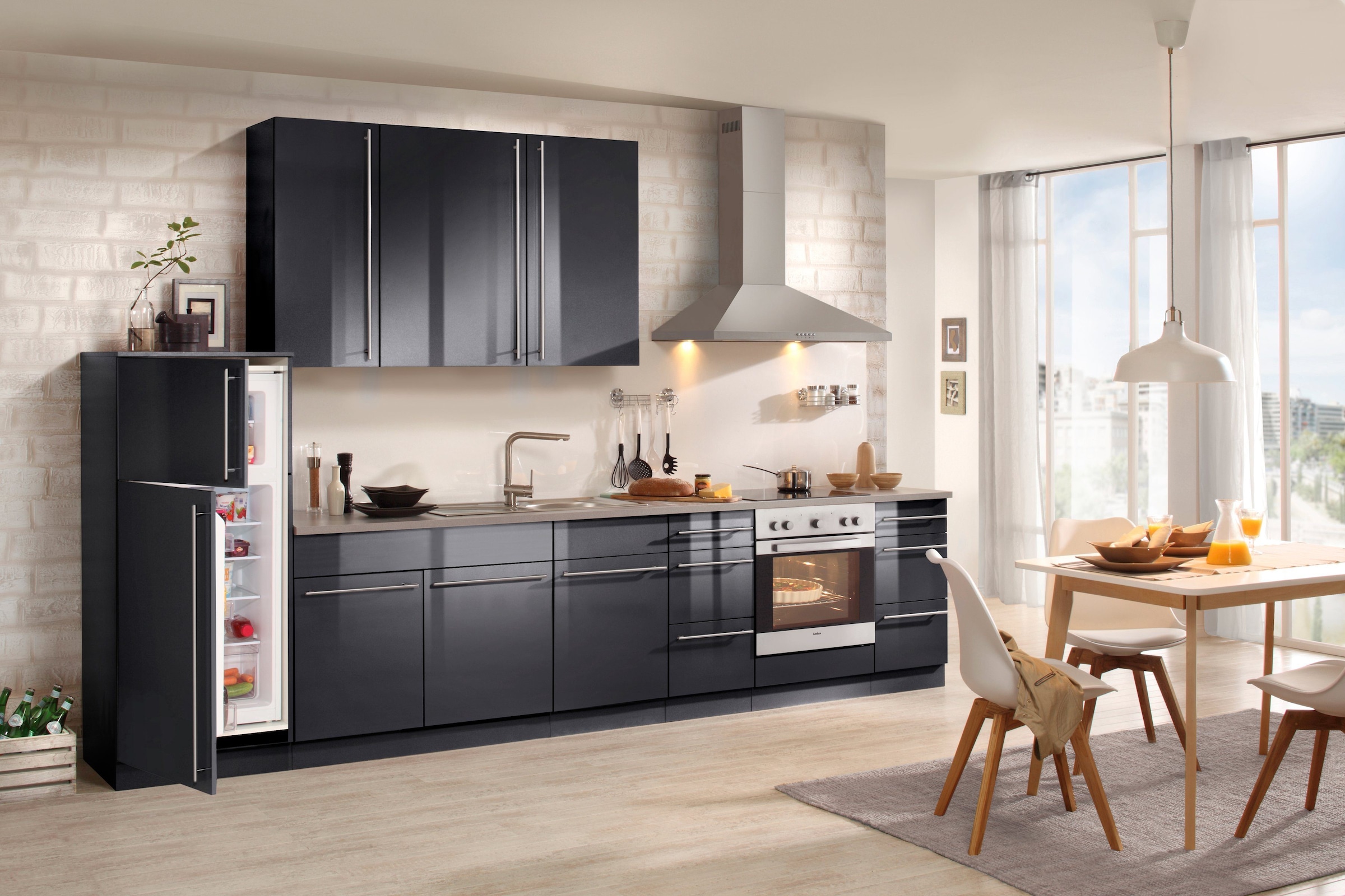 wiho Küchen Spülenschrank »Chicago« 100 cm breit, inkl. Einbauspüle aus Edelstahl