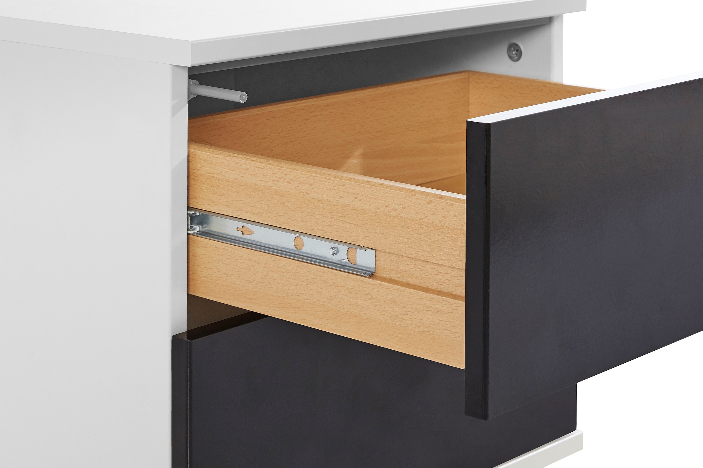 priess Nachtkommode mit LED-Beleuchtung und Push-to-open