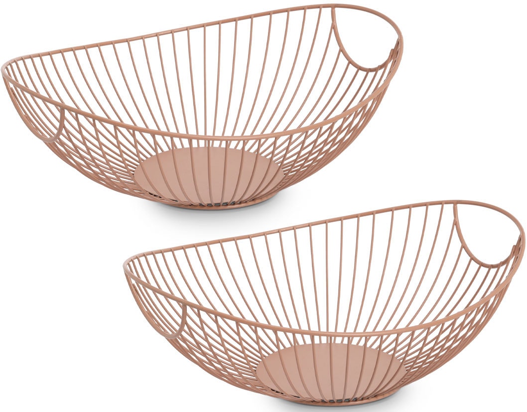 Image of Zeller Present Aufbewahrungskorb "Metall, mocca, 2er Set" Obstkorb, trendfarbe, zeitlos und dekorativ