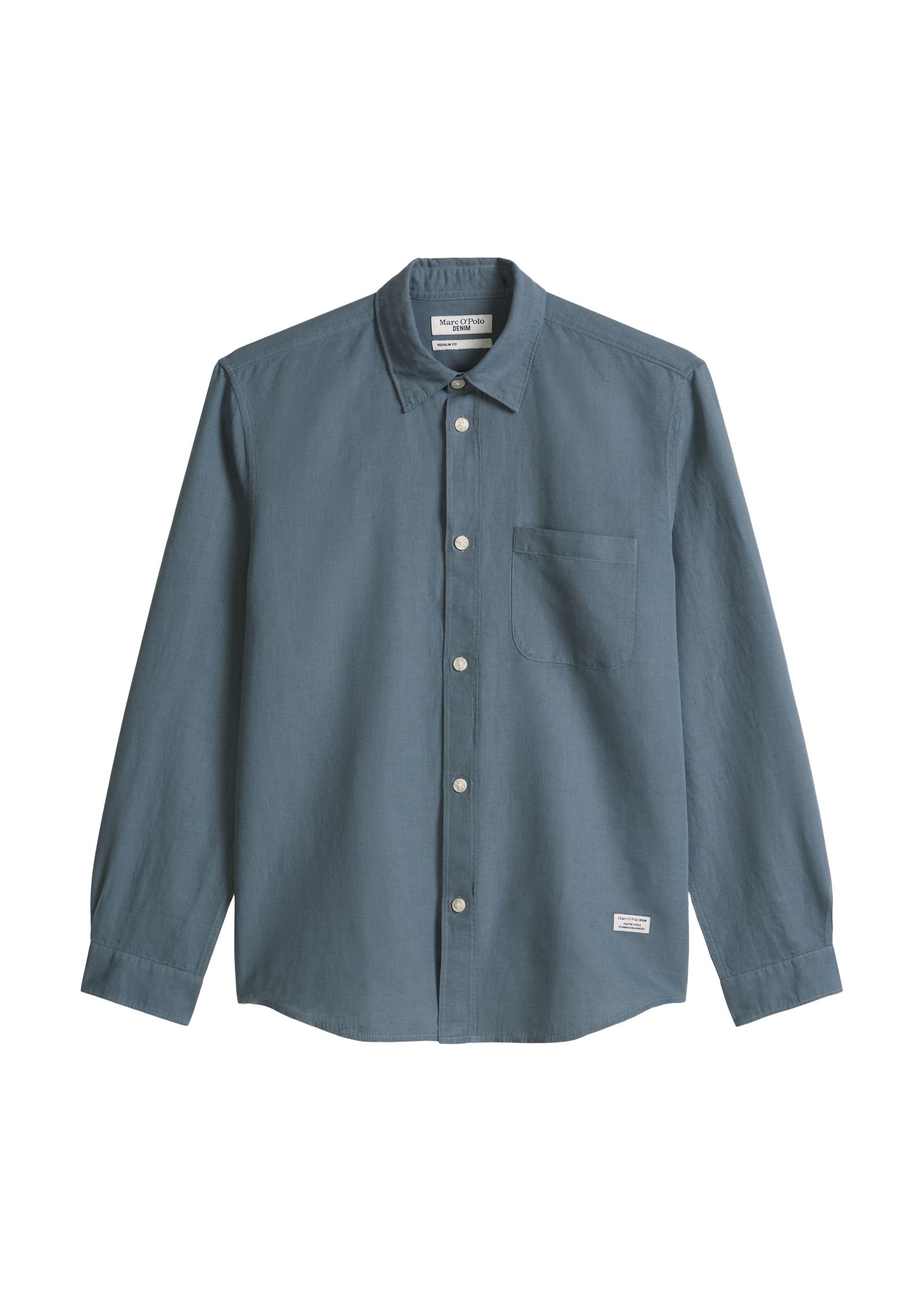 Marc O'Polo DENIM Chemise à manches longues regular fit aus Leinen und Bio-Baumwolle, Kentkragen