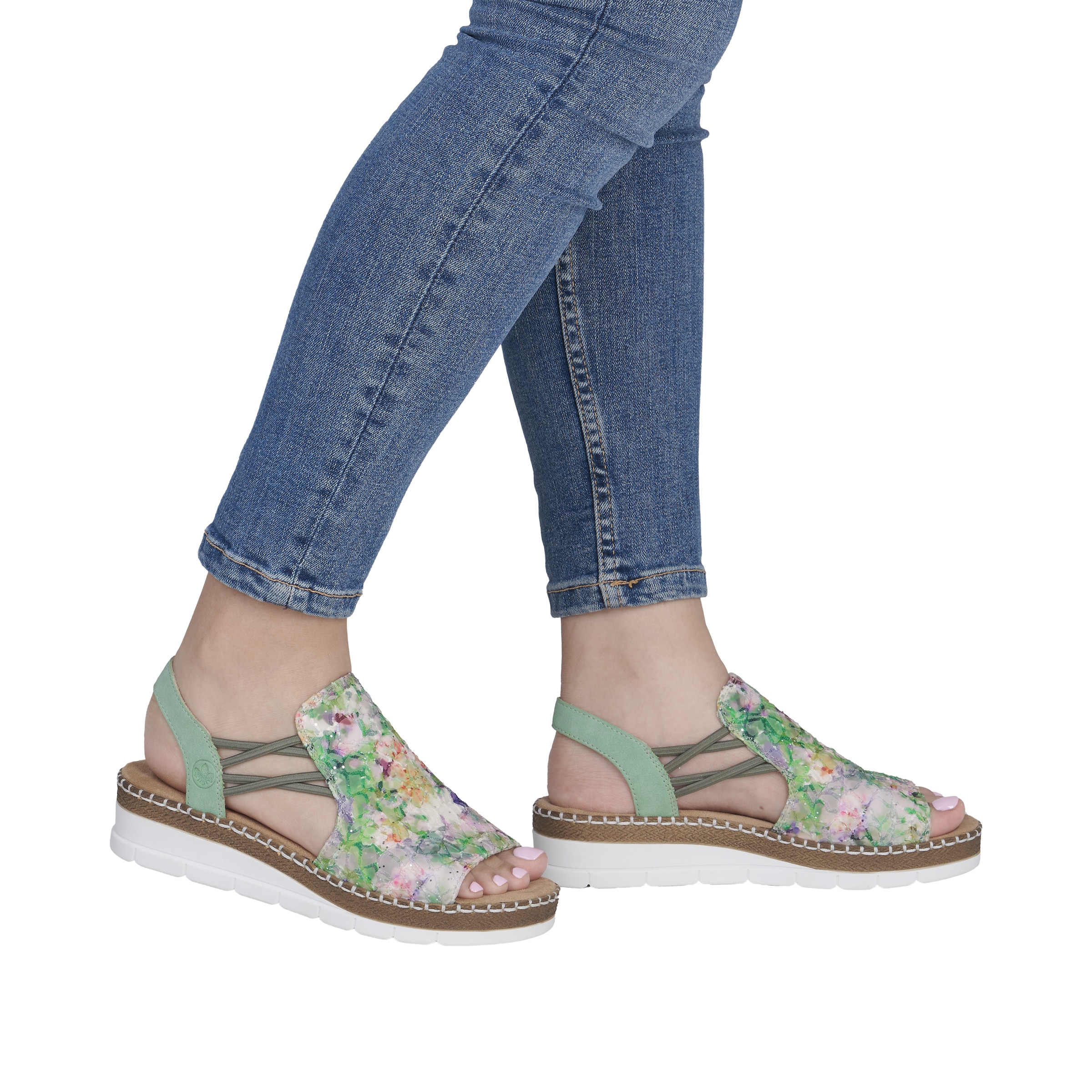 Rieker Sandale  Chaussure d'été, sandalette, talon compensé, look tendance