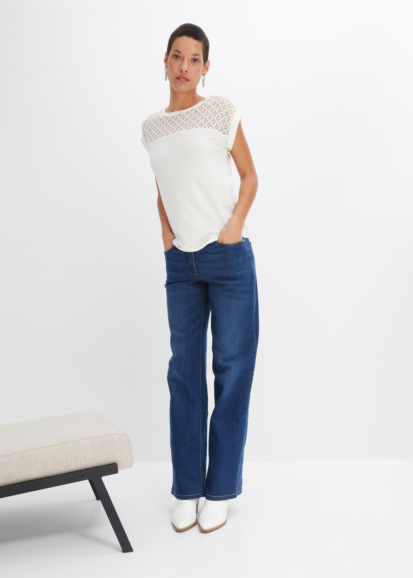 bonprix T-Shirt »Shirt aus Viskose-Mix«, Shirt aus Viskose-Mix
