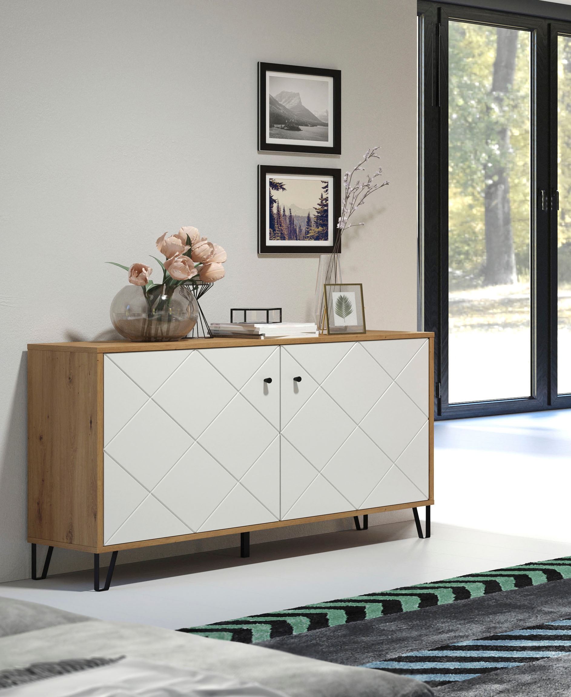 Home affaire Buffet »Tarragona« Sideboard mit 2 Türen & Soft-Close - (B/T/H) 123/40/76 cm