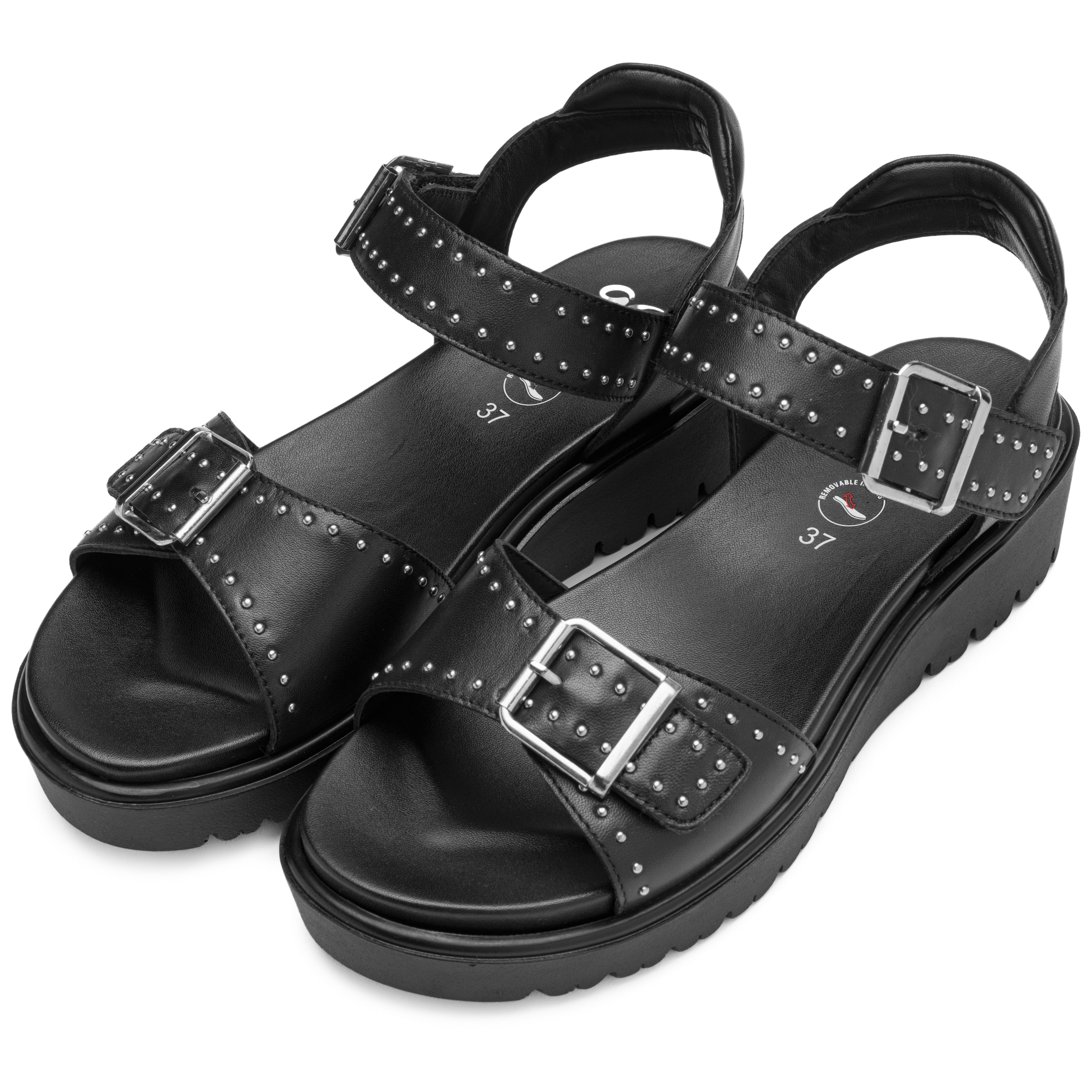 Image of Ara Keilsandalette "BILBAO" Keilabsatz, Plaeau, Riemchensandale mit Nieten, Weite G (= weit)