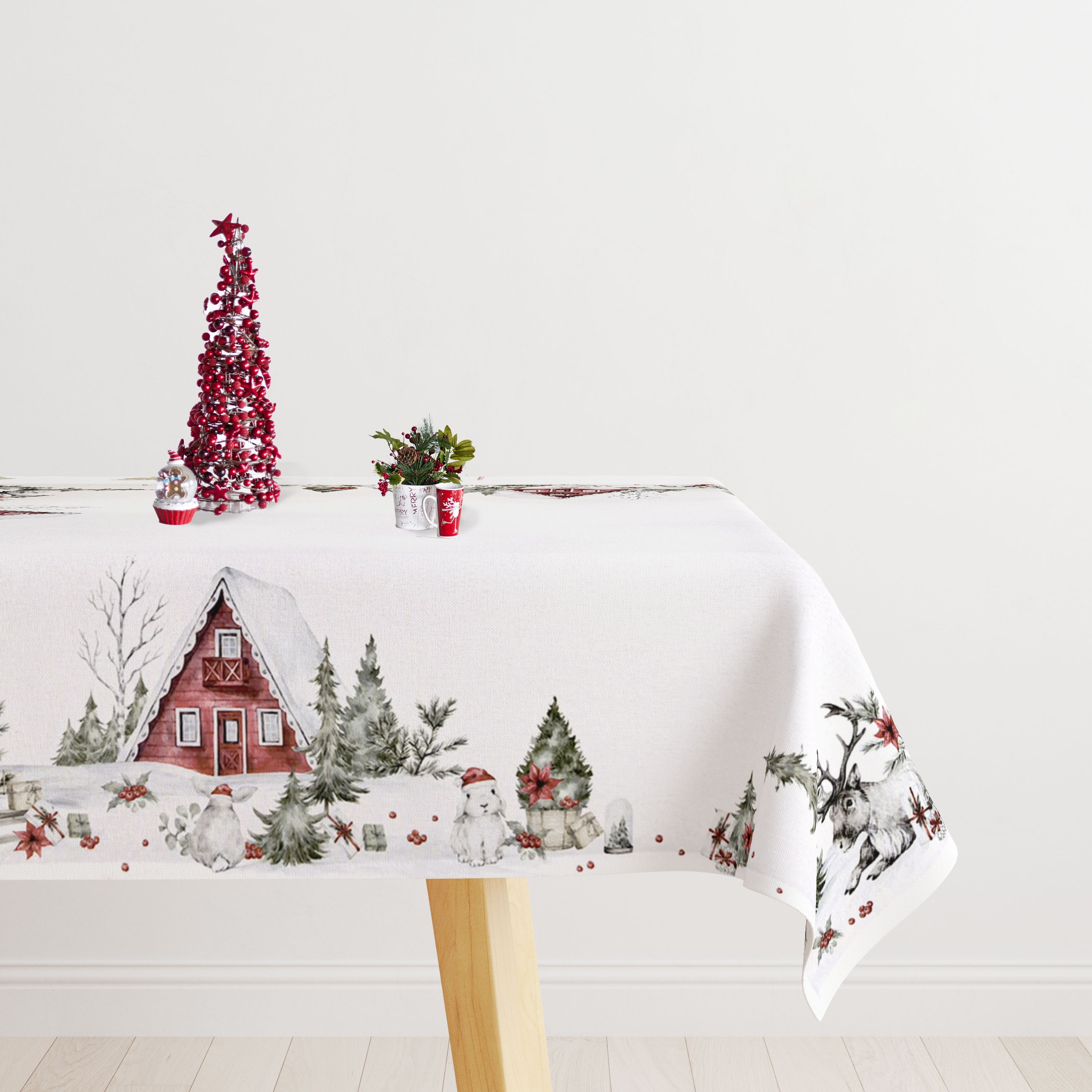 Image of GOODproduct Tischdecke "Lealux" Deko, Esszimmer, Wohnzimmer, bedruckt, festlich, weihnachtlich