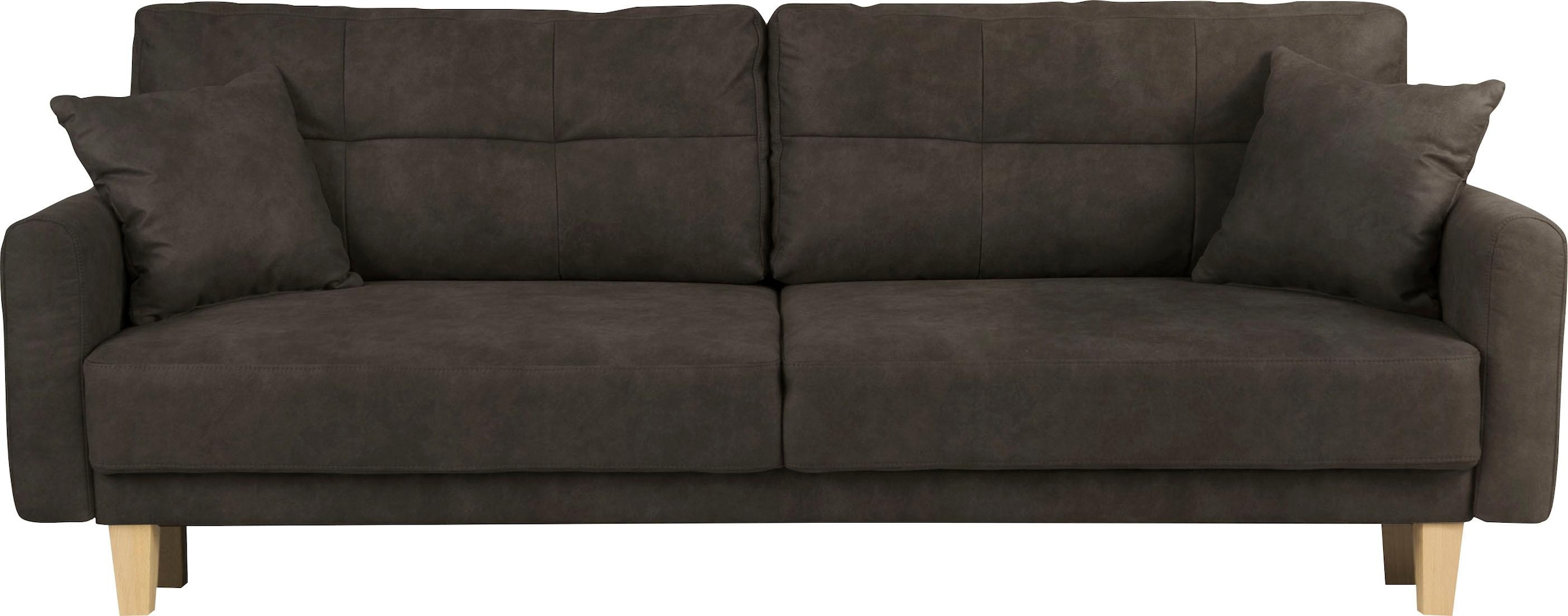 Home affaire 3-Sitzer »TRIPLO optionale Schlafsofa mit Bettkasten, Masse B/T/H: 215/100/89 cm«, Wahlweise Bettfunktion - Liegefläche 145x191 cm, Rücken-, Zierkissen