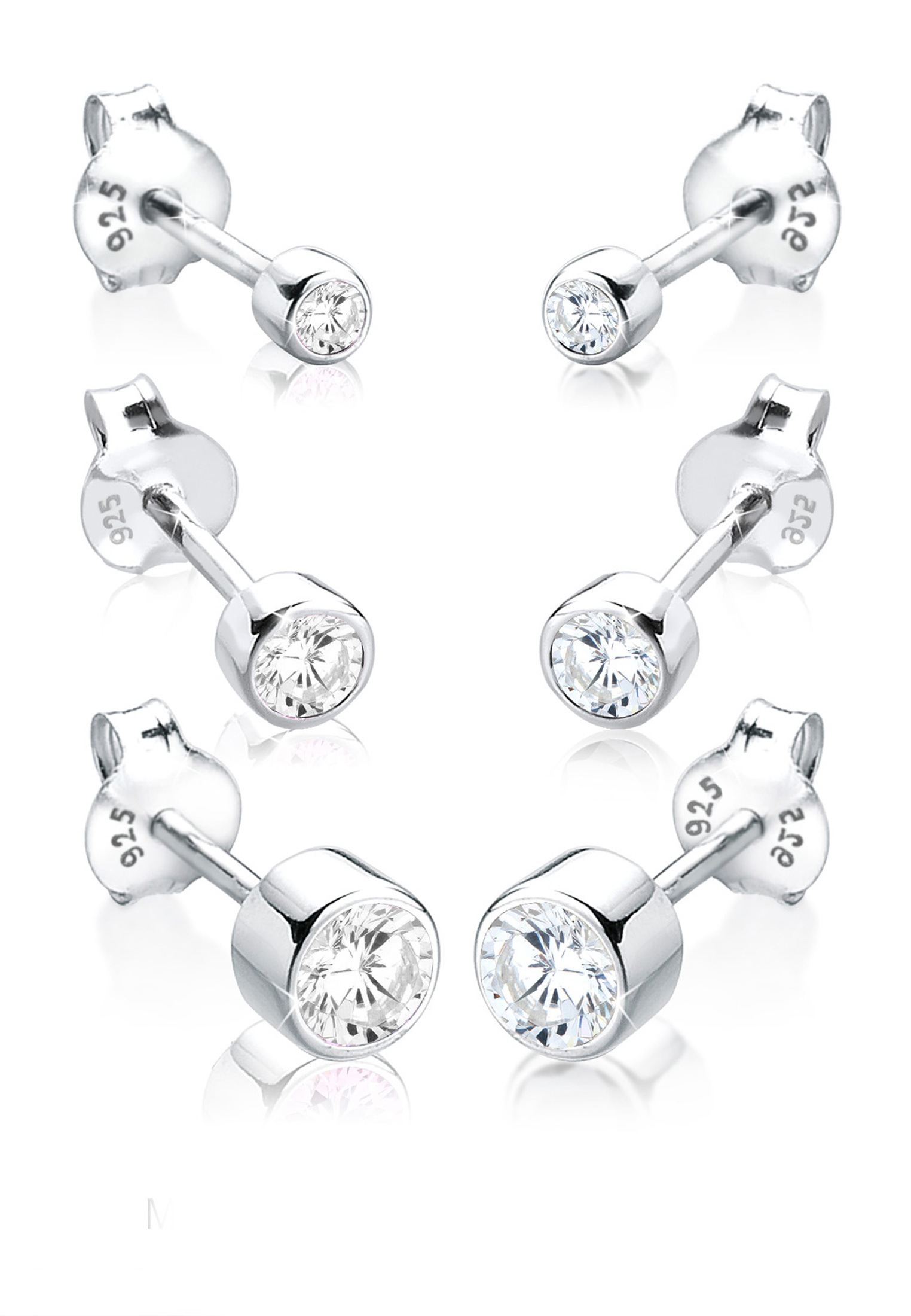 Image of Elli Ohrring-Set »3er Stecker Set Basic Ohrstecker Zirkonia Silberfarben« bei Ackermann Versand Schweiz