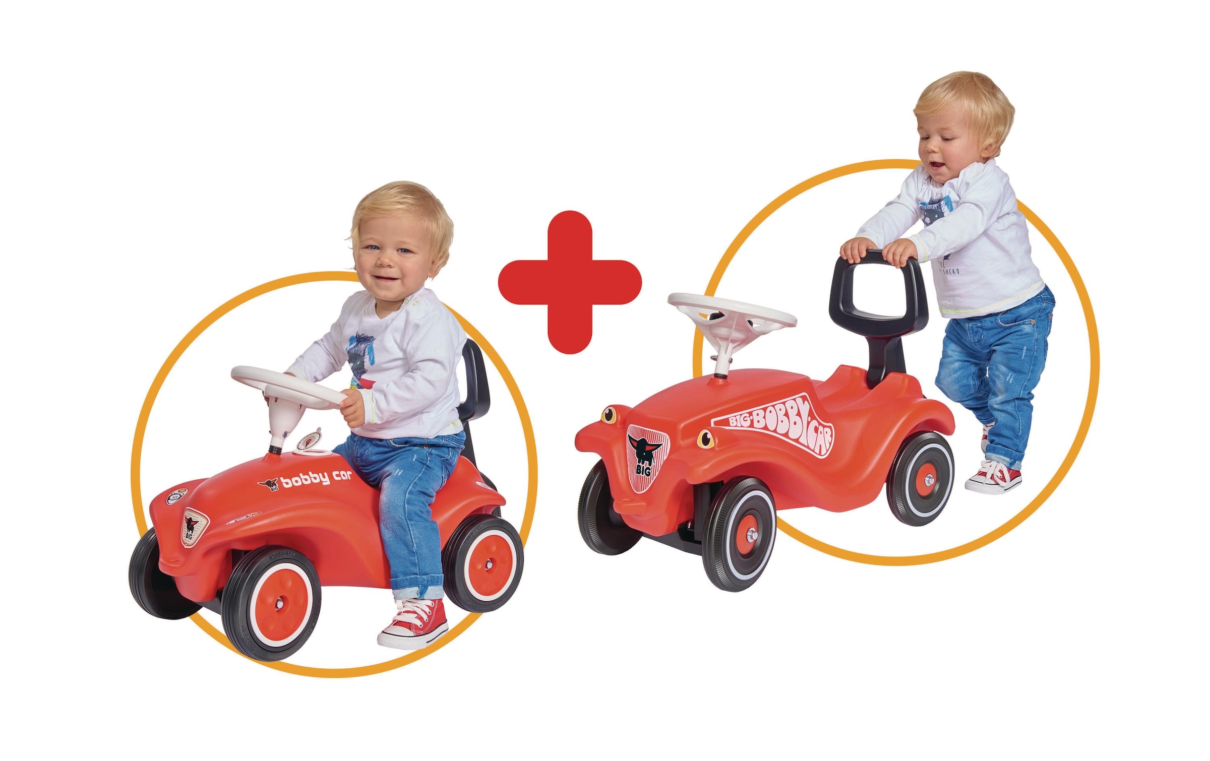 BIG Kinderfahrzeug Lauflernhilfe »BIG Bobby Car Walker 2in1 Zubehör«, 2in1 Rückenlehne und Lauflernhilfe