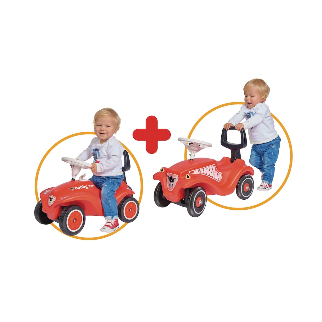 BIG Kinderfahrzeug Lauflernhilfe »BIG Bobby Car Walker 2in1 Zubehör«, 2in1 Rückenlehne und Lauflernhilfe