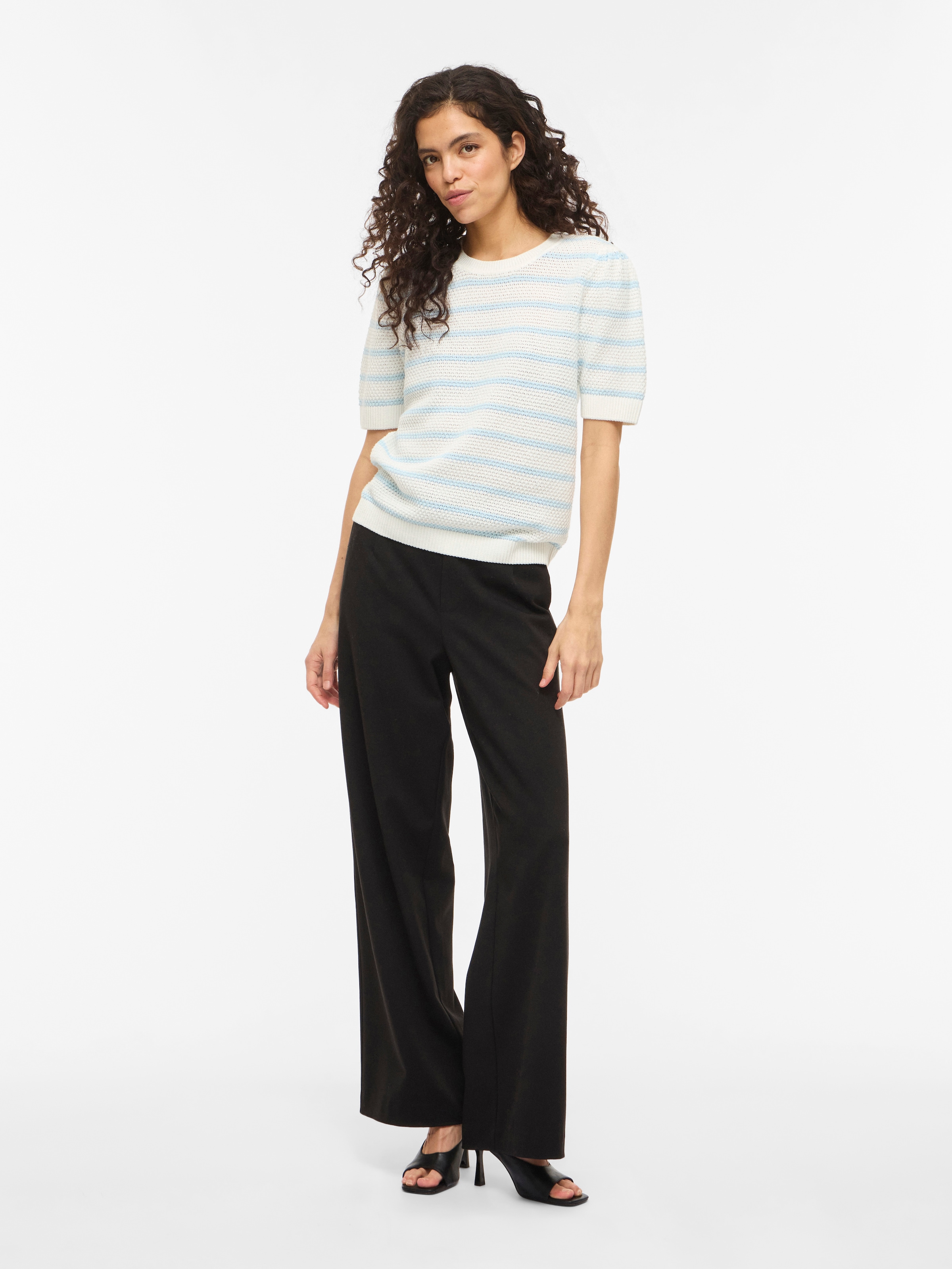 Vila Pull à manches courtes »VIDALO O-NECK S/S STRIPE KNIT-NOOS«