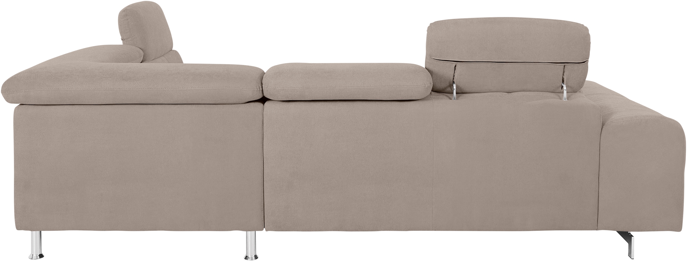 COTTA Ecksofa »Chef L-Form«, mit Kopfteilverstellung, edle Metallkufen, wahlweise mit Bettfunktion