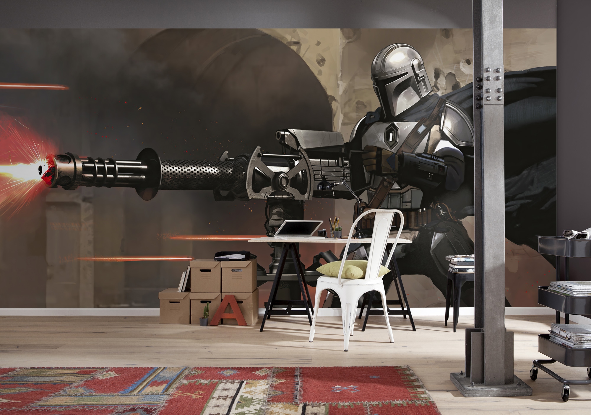 Image of Komar Fototapete "Digitaldruck Vlies - Star Wars The Mandalorian Blaster, Gr. 500x250 cm" bedruckt glatt Kinderzimmer