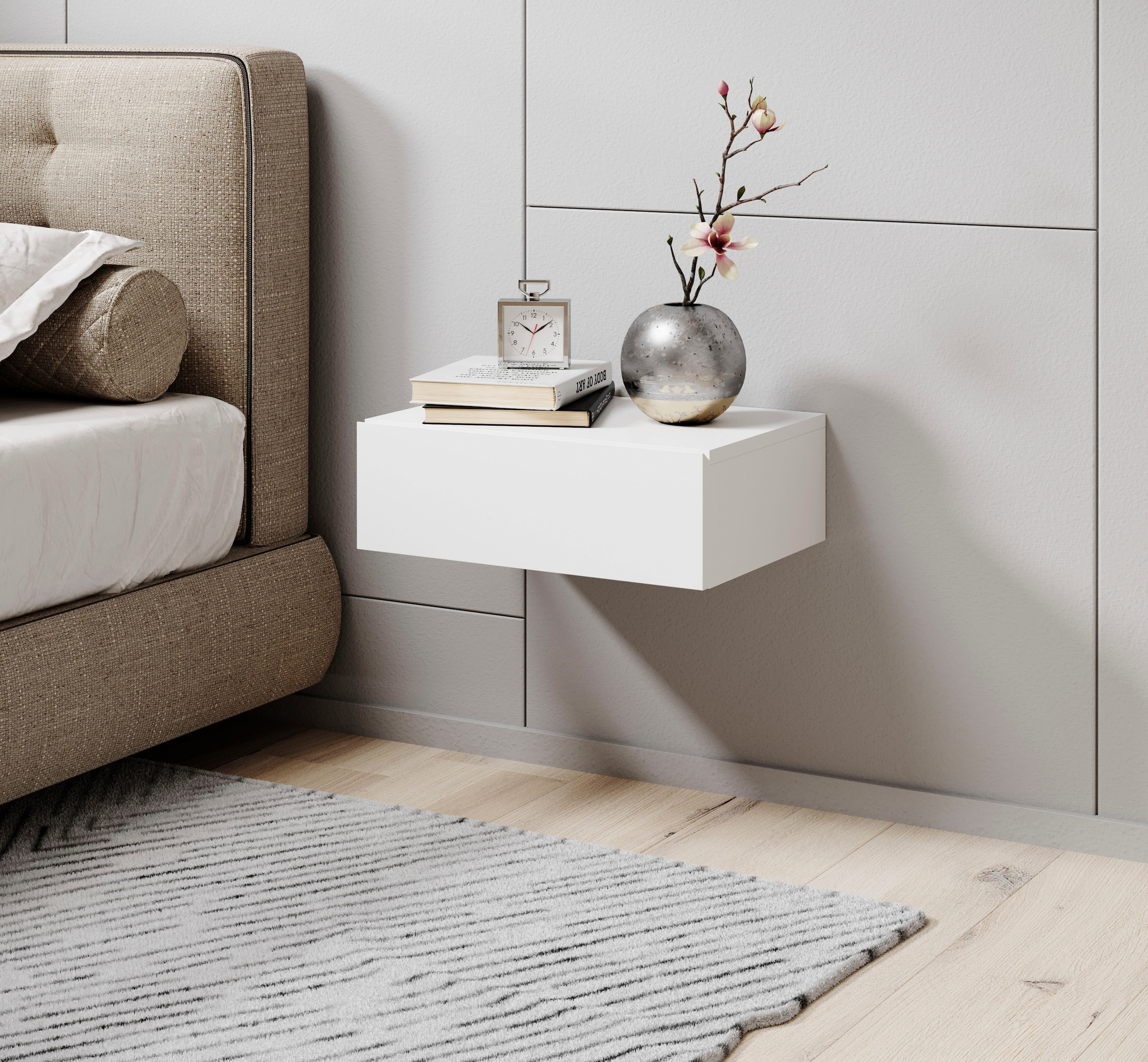 Schlafkontor Table de nuit »Tajo« mit Schublade, Nachtkonsole für Wandmontage