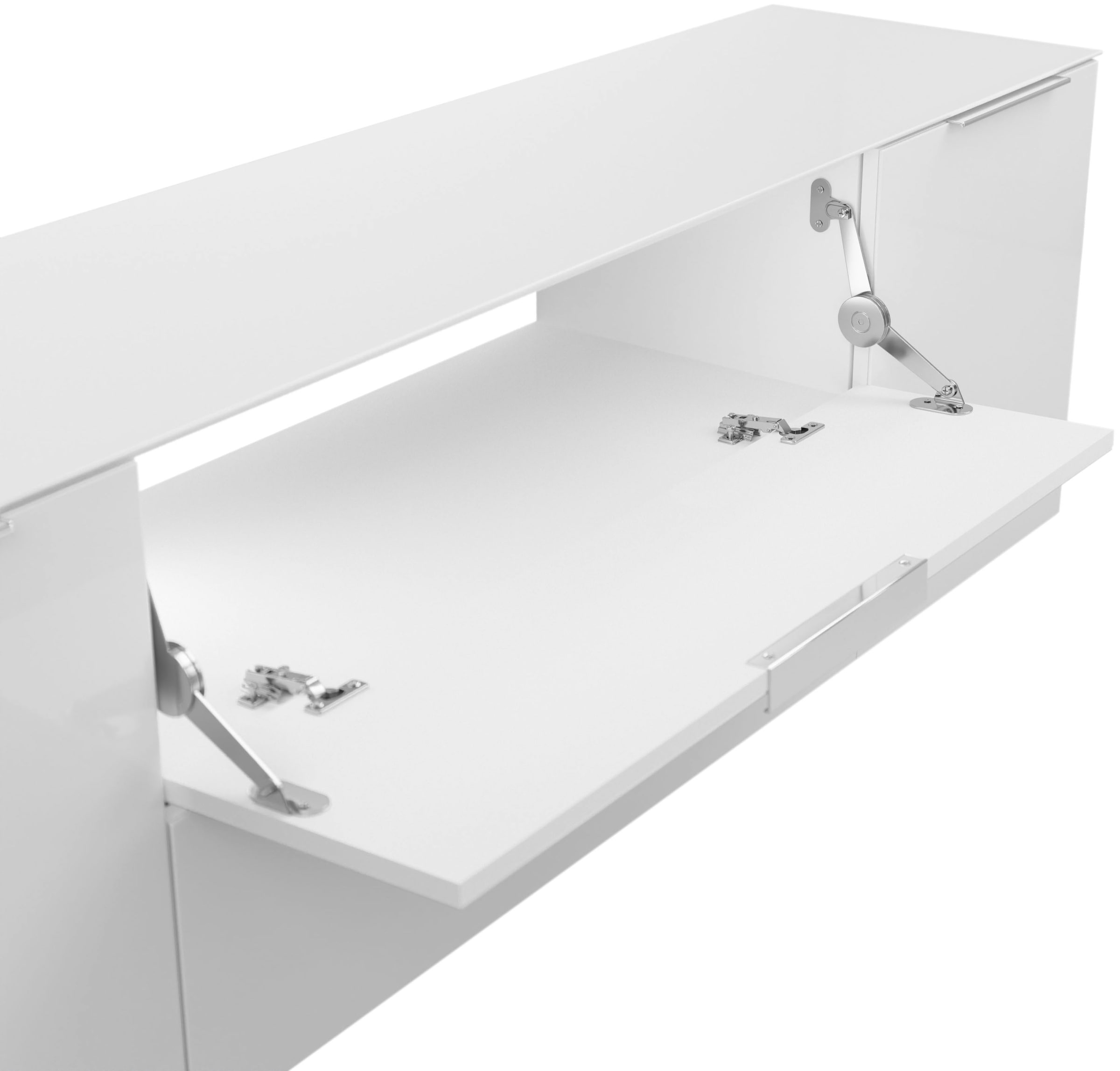 Manjana Möbel Lowboard »Lowboard mit Chrom oder Schwarz matten Metallgriffen«