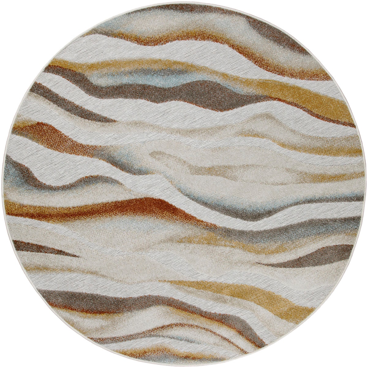 Wecon home Outdoorteppich »Creek« rund 5 mm Höhe für Innen & Aussen, strapazierfähig, pflegeleicht, Hoch-Tief Effekt