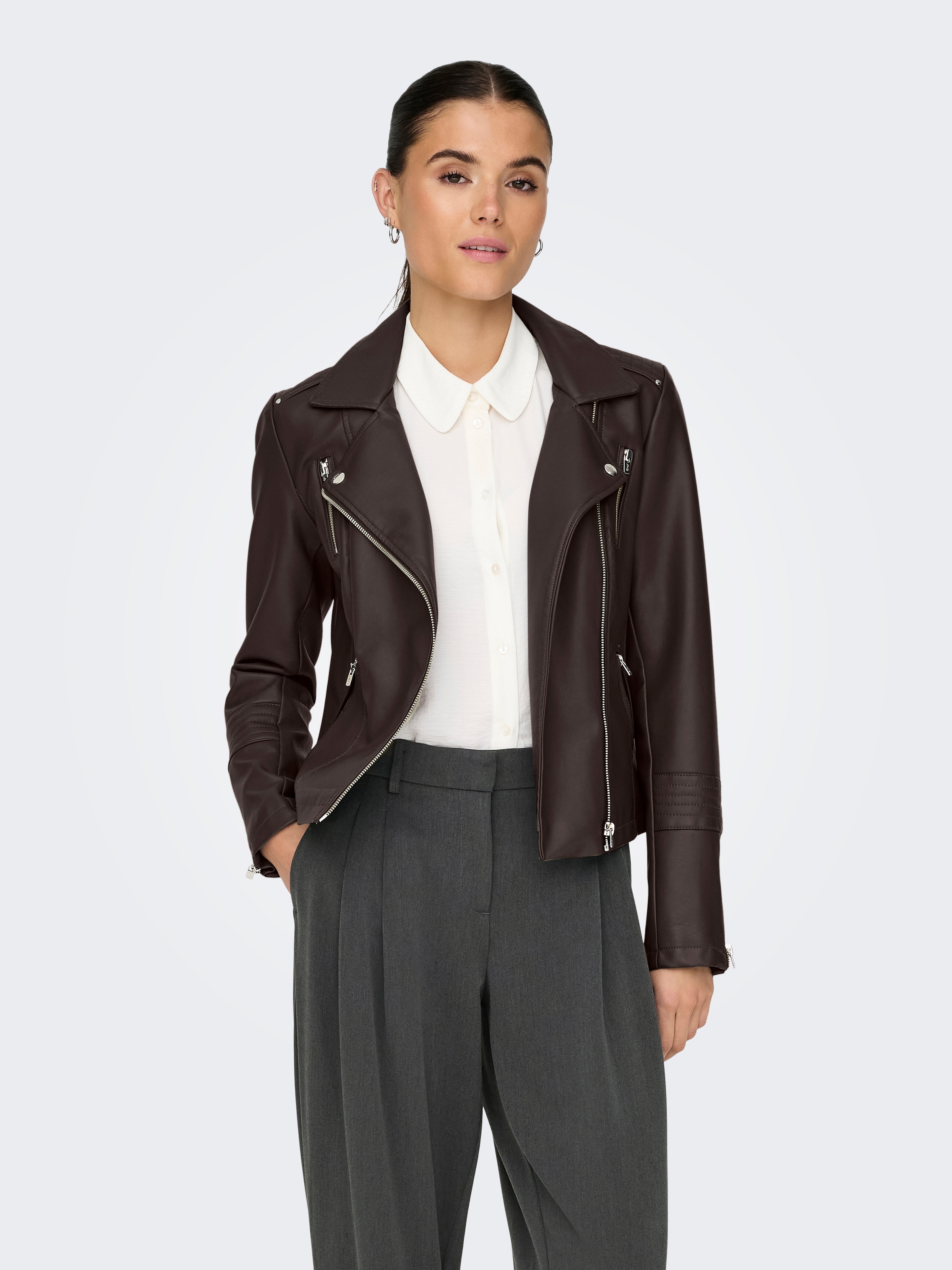 Image of ONLY Lederimitatjacke "ONLGEMMA FAUX LEATHER BIKER OTW NOOS" im Biker-Style
