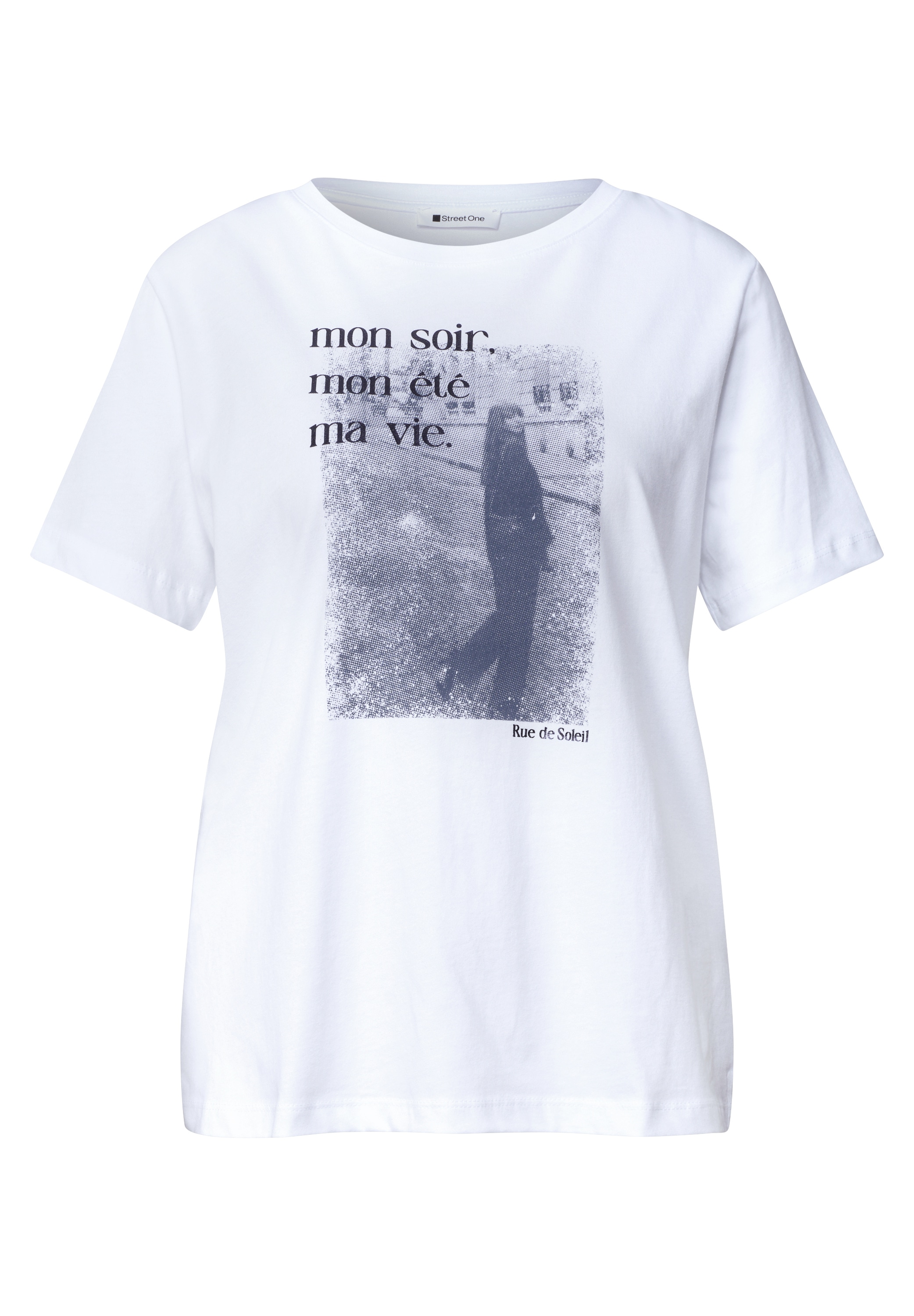 STREET ONE T-shirt imprimé avec impression photo, coton, encolure ronde
