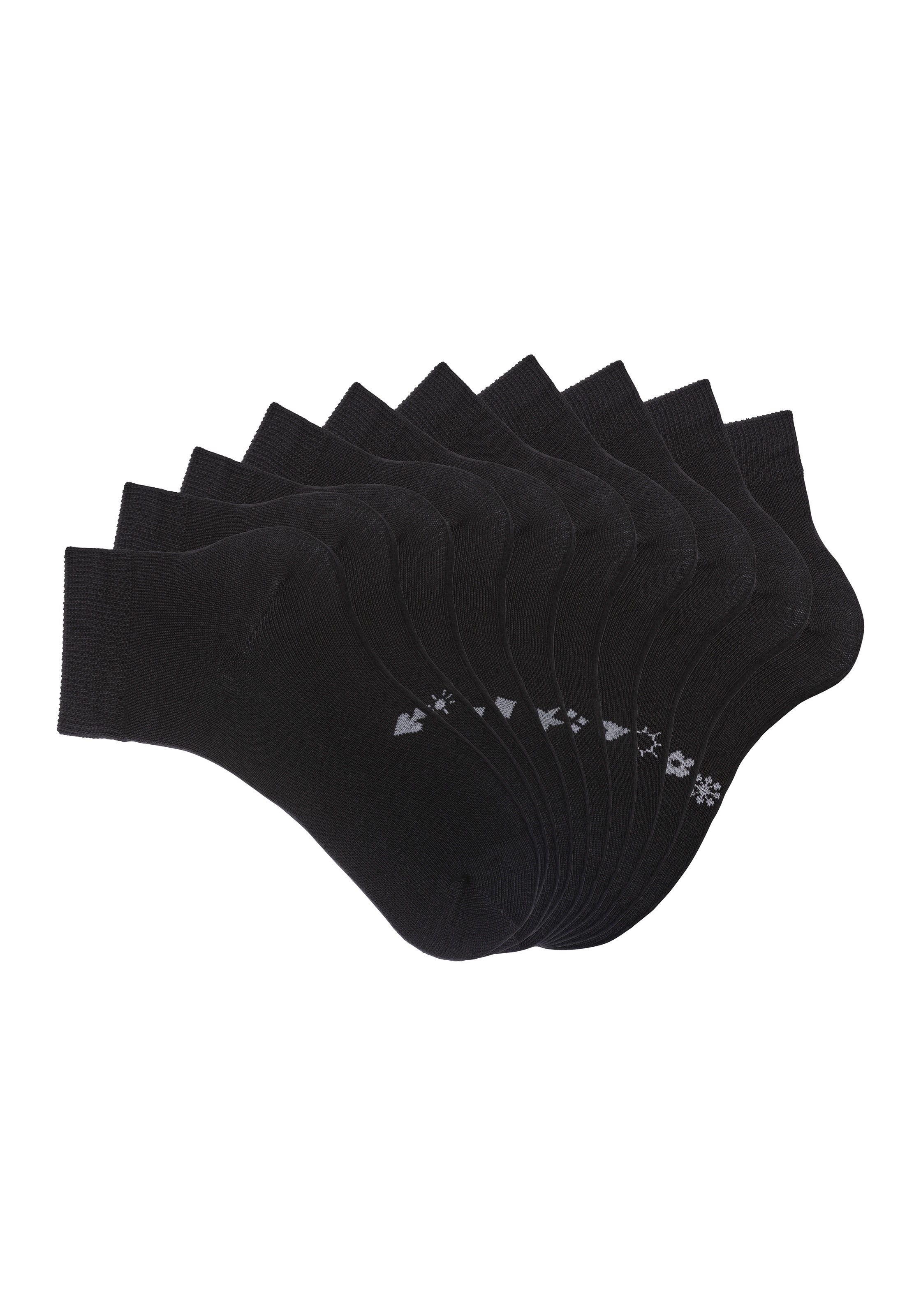 H.I.S Kurzsocken, (Packung, 10 Paar), mit eingestrickten Symbolen