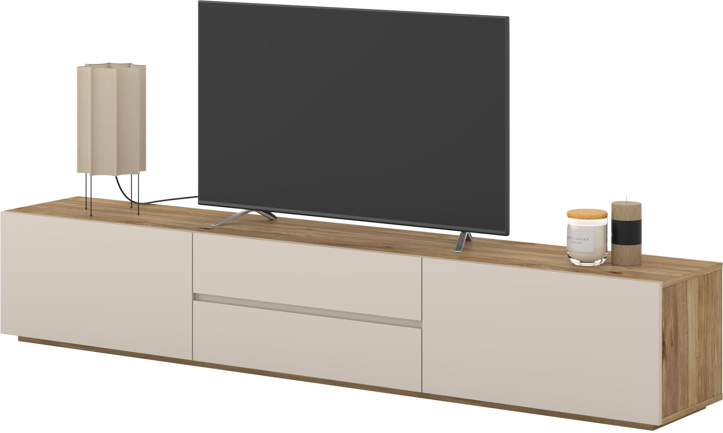 INOSIGN Table basse »Criss, Breite 200 cm, moderne grifflose TV-Kommode« TV-Kommode, TV-Schrank, hängend und stehend montierbar
