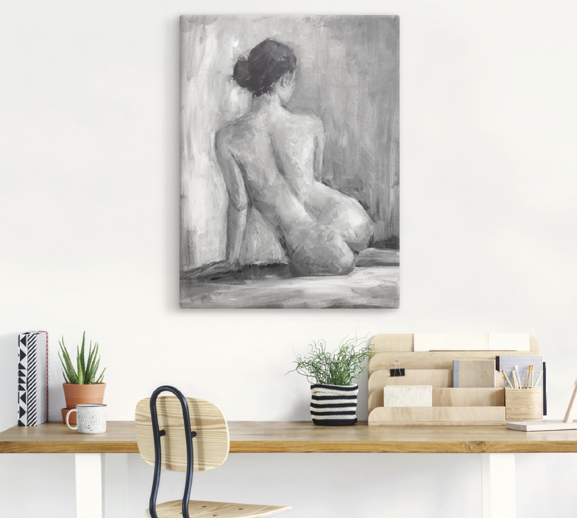 Artland Fresque murale »Figur in schwarz & weiss I« Femme 1 cuis tlg. en image aluminium, image sur toile, poster en différentes tailles