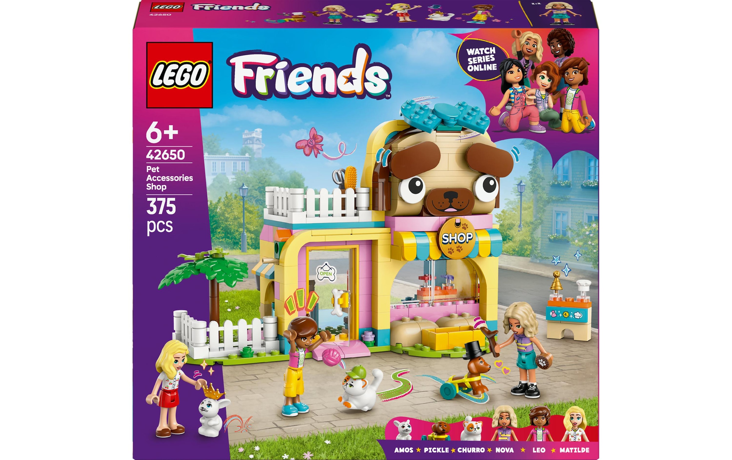 LEGO® Spielbausteine »Friends Geschäft für Haustierzubehör 42650«, (375 St.)