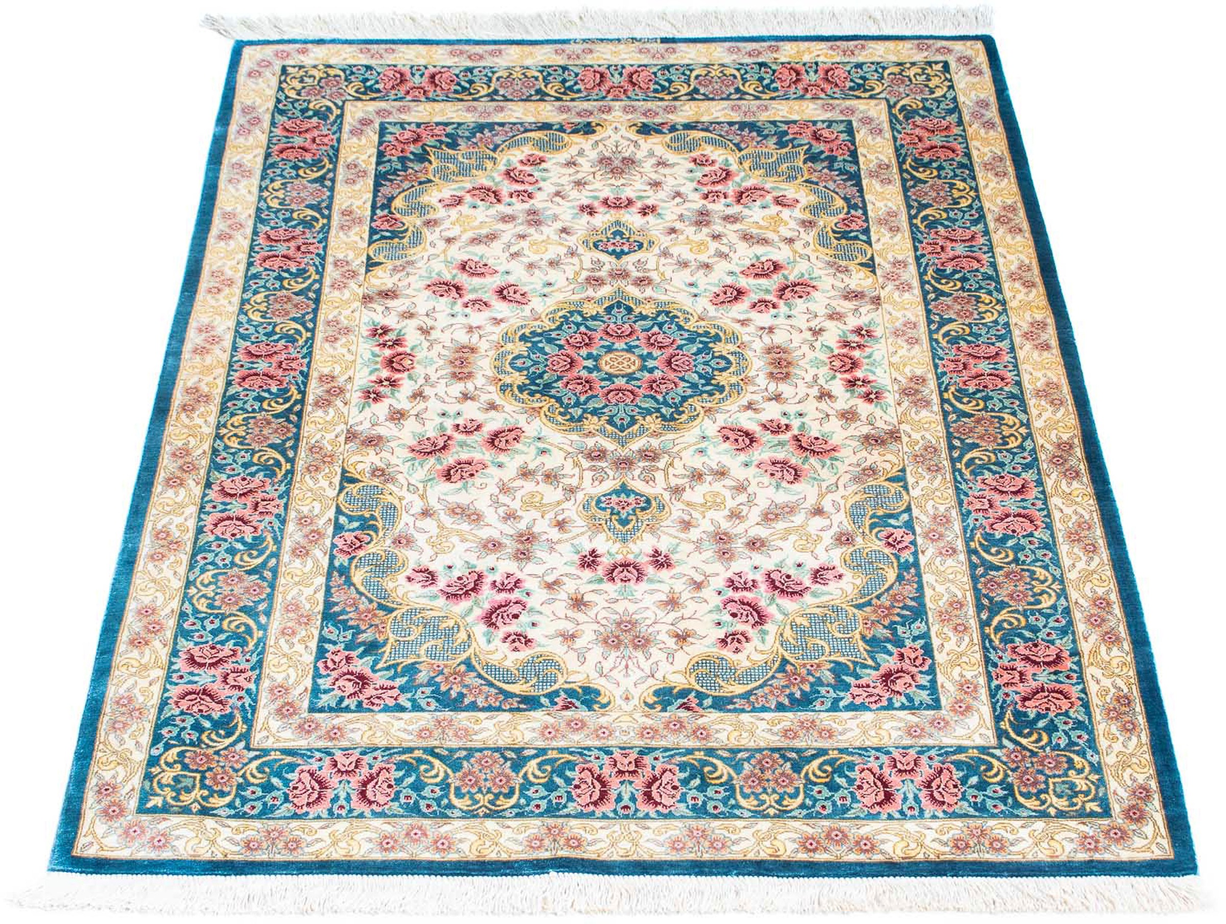 Image of morgenland Orientteppich »Perser - Ghom - 123 x 77 cm - beige«, rechteckig, 10 mm Höhe, Wohnzimmer, Handgeknüpft, Einzelstück mit Zertifikat bei Ackermann Versand Schweiz