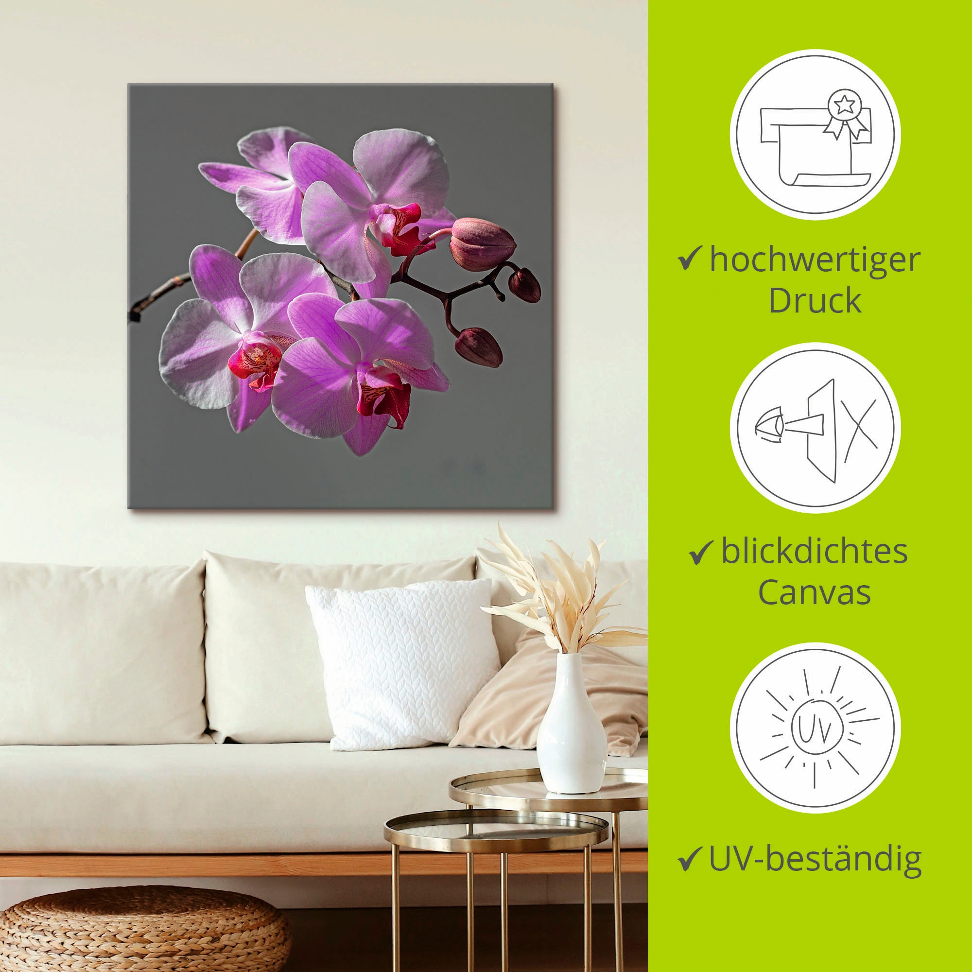 Artland Wandbild »Orchideentraum«, Blumen, (1 St.), als Leinwandbild, Wandaufkleber in verschied. Grössen