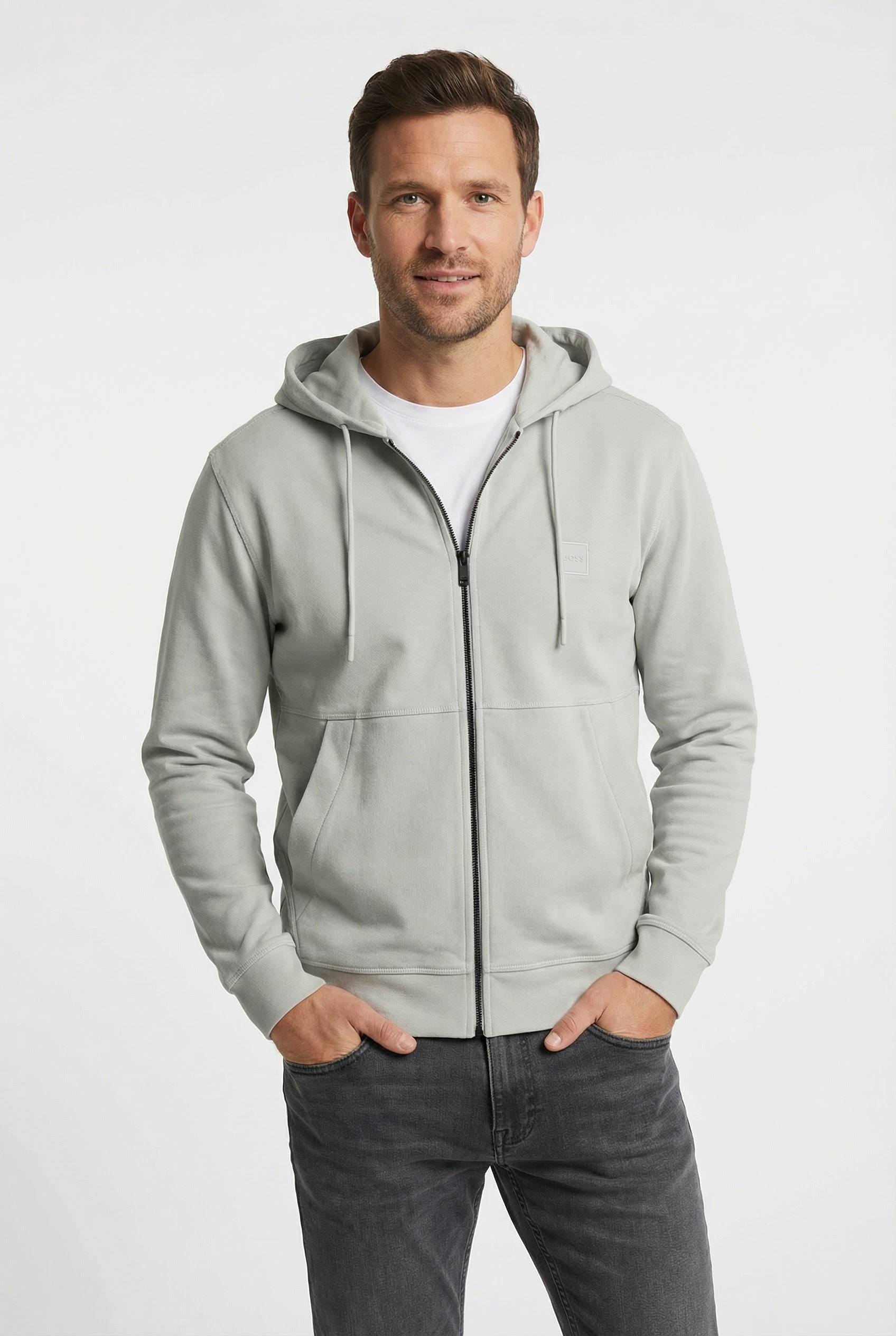 Image of BOSS ORANGE Kapuzensweatjacke "Zetalky" mit Kängurutasche