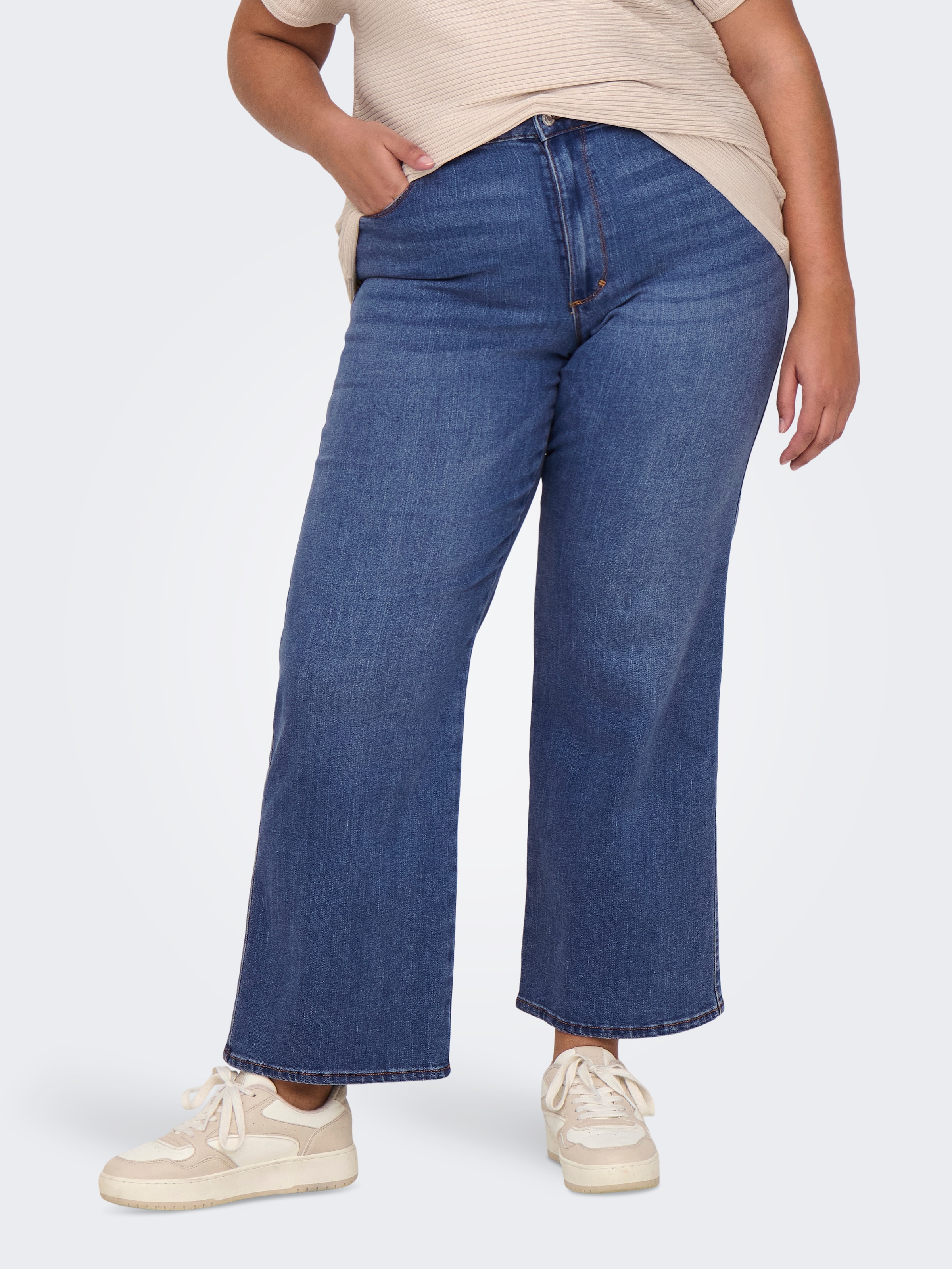 ONLY CARMAKOMA High-waist-Jeans »CARSNOW HW WIDE DNM JEANS PIM MBD NOOS«