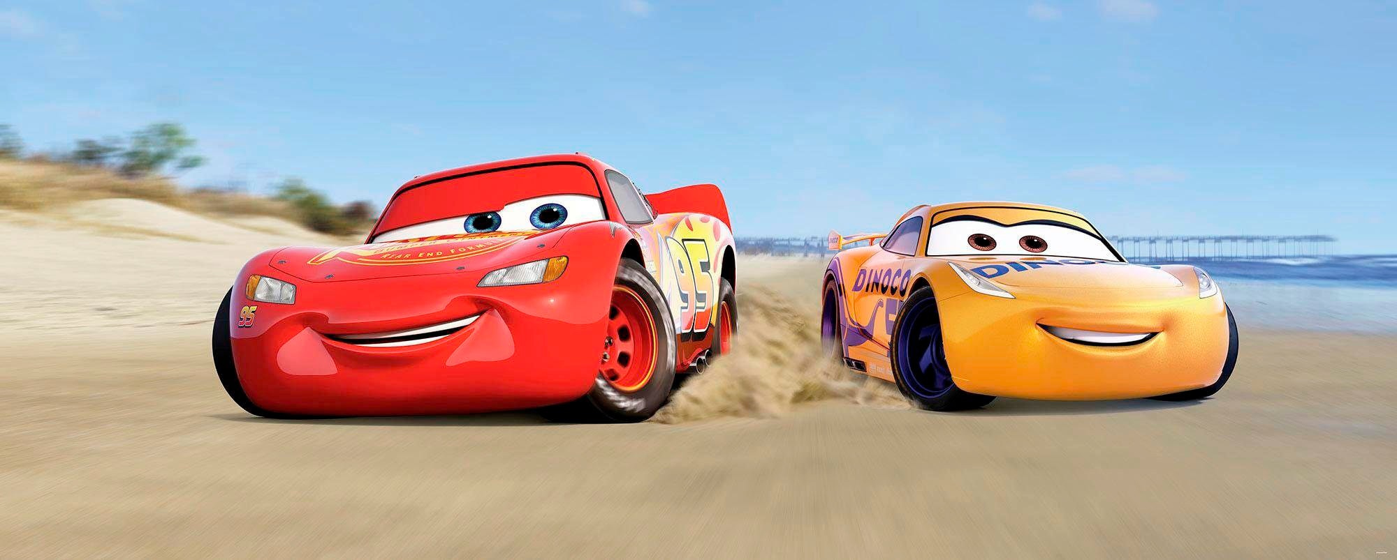 Image of Komar Vliestapete "Digitaldruck Vlies - Cars3 Beach - Grösse 100 x 250 cm" bedruckt glatt Kinderzimmer