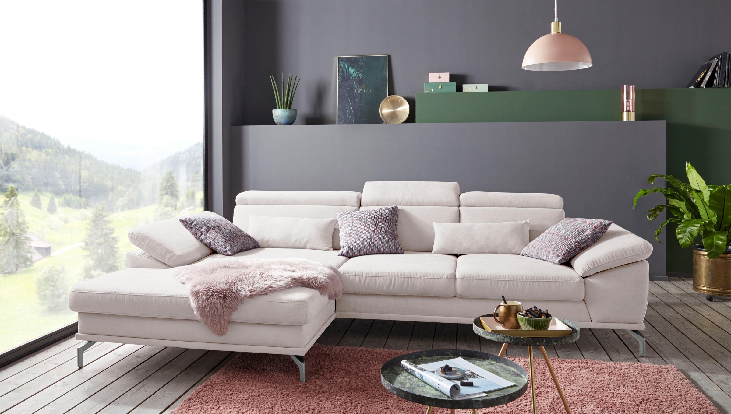 sit&more Ecksofa »Scorpio L-Form«, inklusive Sitztiefenverstellung, wahlweise mit Kopfverstellung