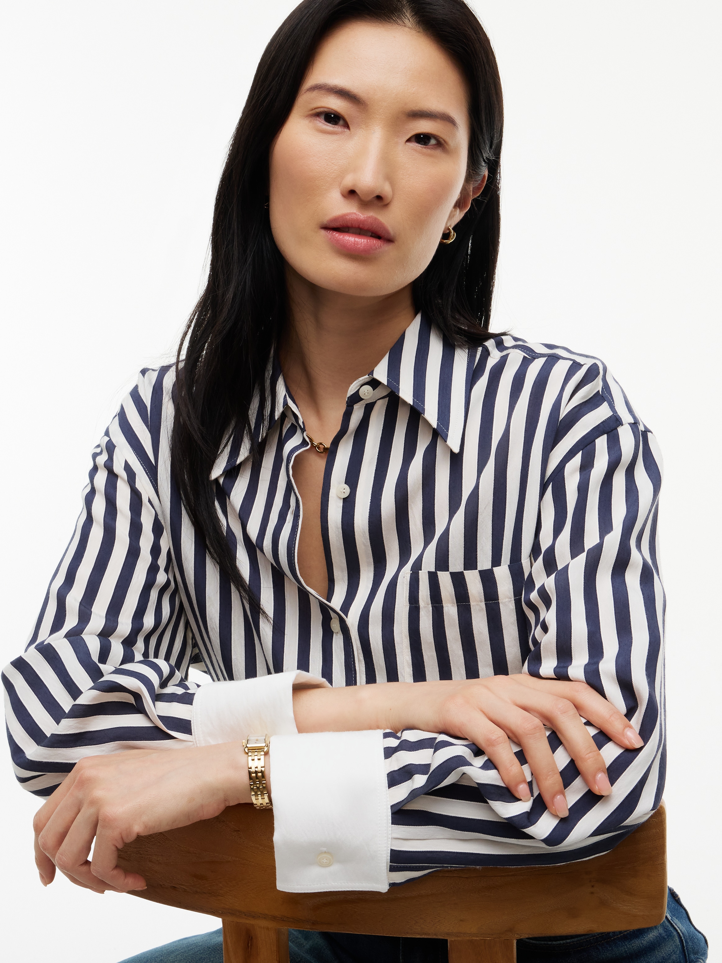 Tommy Hilfiger Langarmbluse »FLUID DOUBLE CUFF SHIRT« Viskosemischung