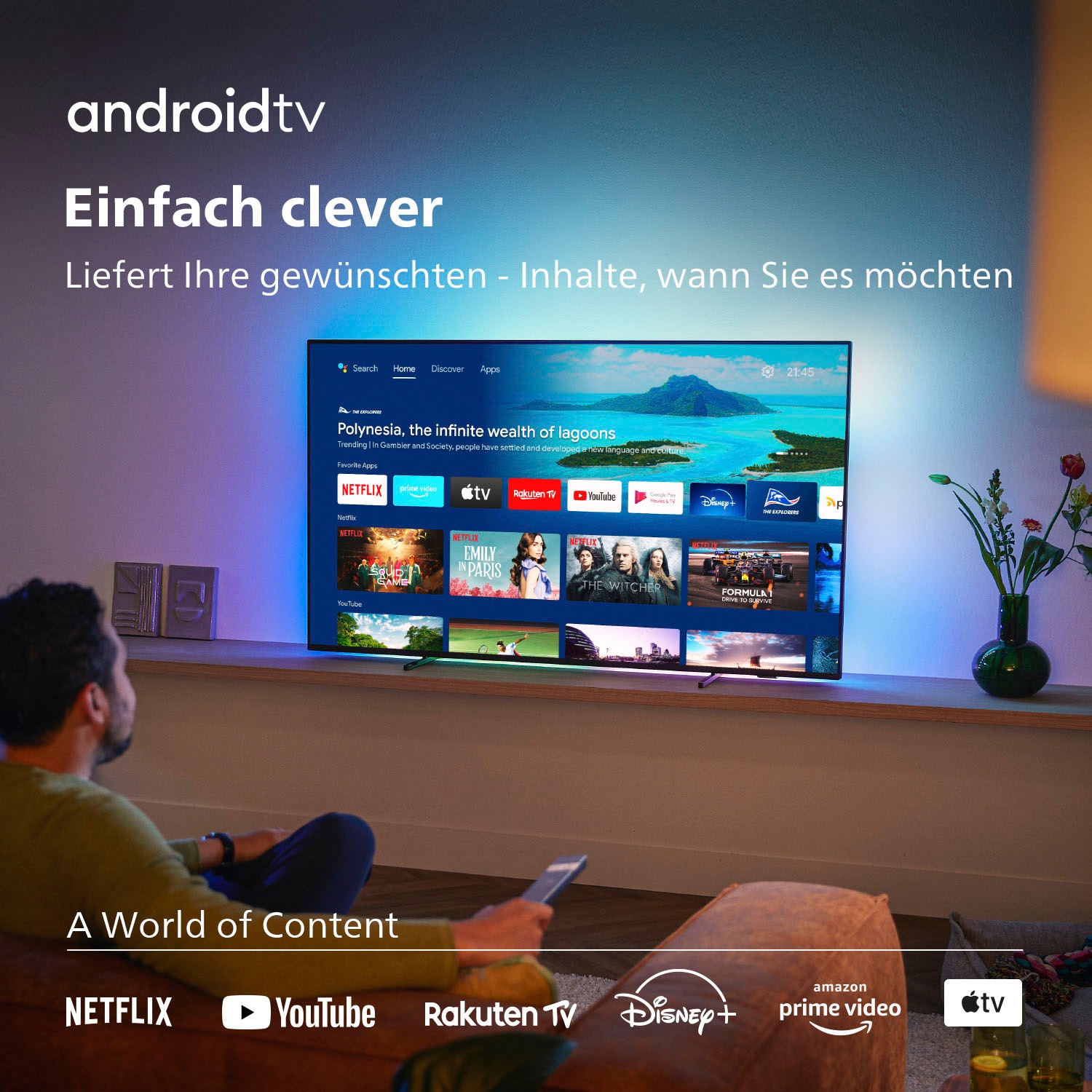 Philips LED-Fernseher »55PML9507/12«, 4K Ultra HD, Android TV-Smart-TV
