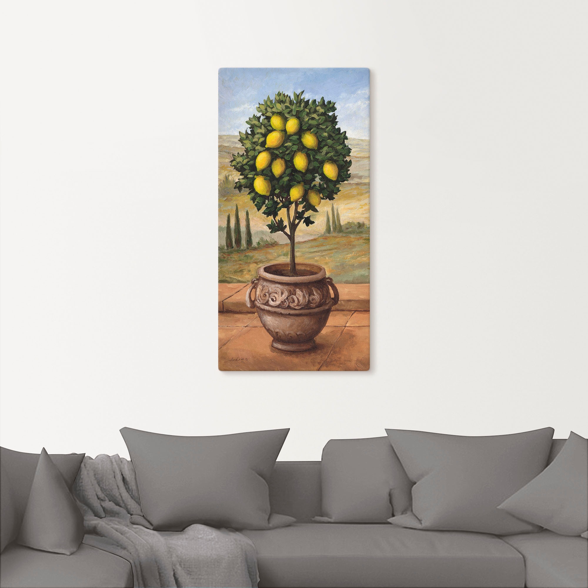 Artland Leinwandbild »Zitronenbaum« Bäume 1 Stk. tlg. auf Holzrahmen gespannt
