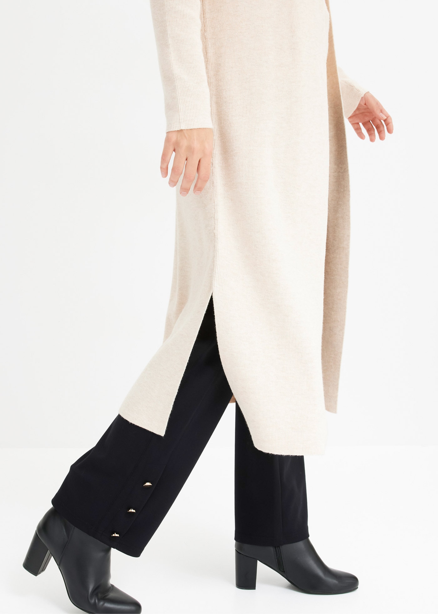 bonprix Cardigan long 1 Oversize-Passform, eleganter Stil, ohne Verschluss
