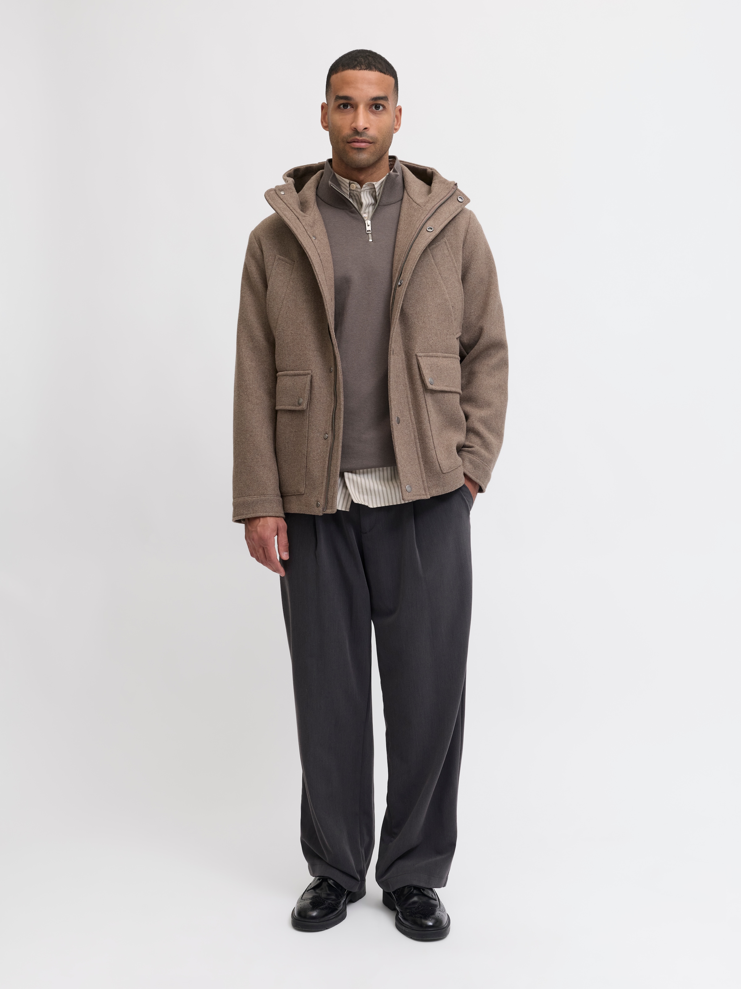 Jack & Jones Troyer »JJEEMIL KNIT HALF ZIP NOOS« Baumwollmischung, regular fit