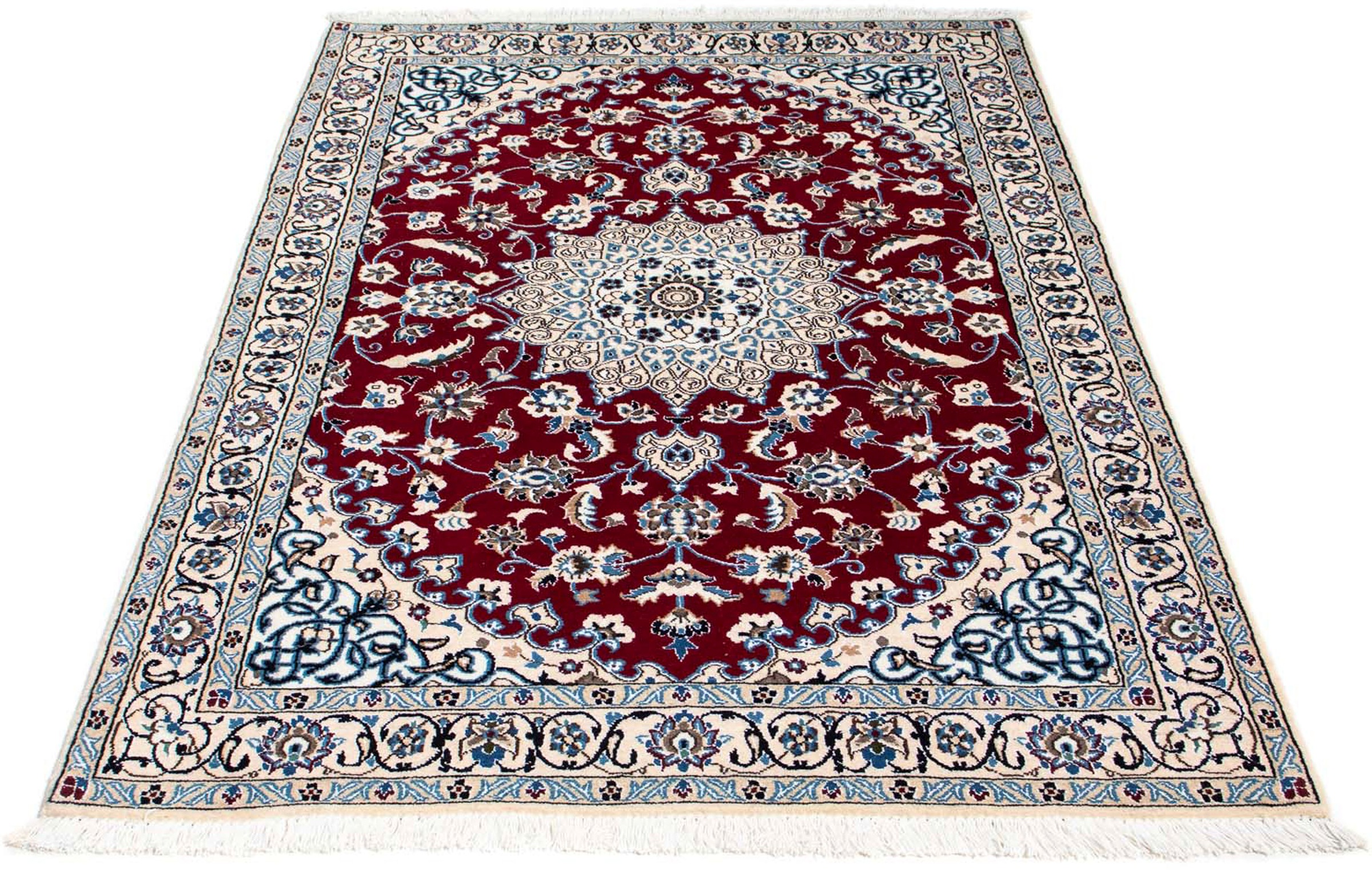 Image of morgenland Orientteppich »Perser - Nain - Royal - 175 x 112 cm - dunkelrot«, rechteckig, 10 mm Höhe, Wohnzimmer, Handgeknüpft, Einzelstück mit Zertifikat bei Ackermann Versand Schweiz