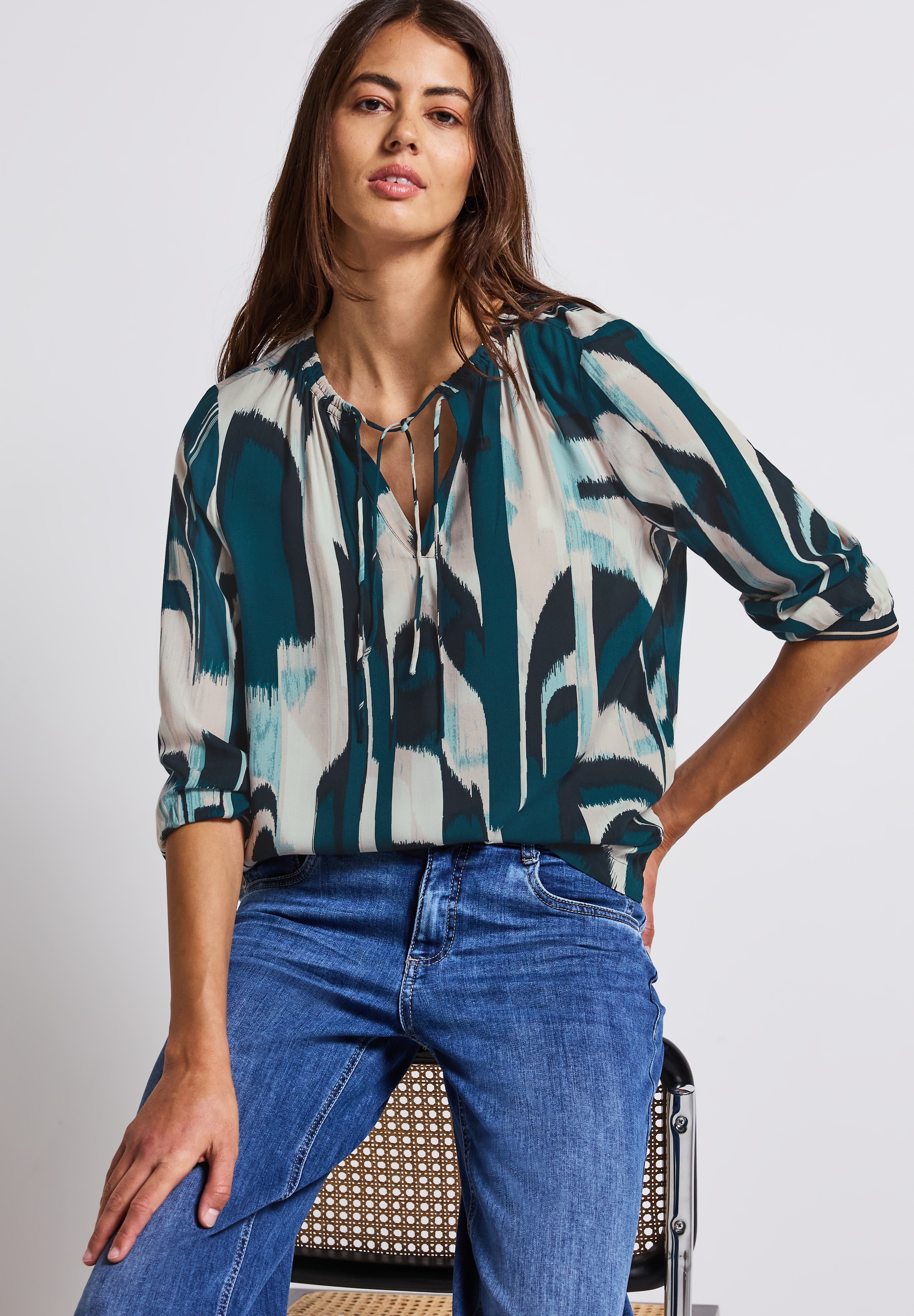 STREET ONE Shirtbluse, 3/4 -Arm mit grafischem Muster