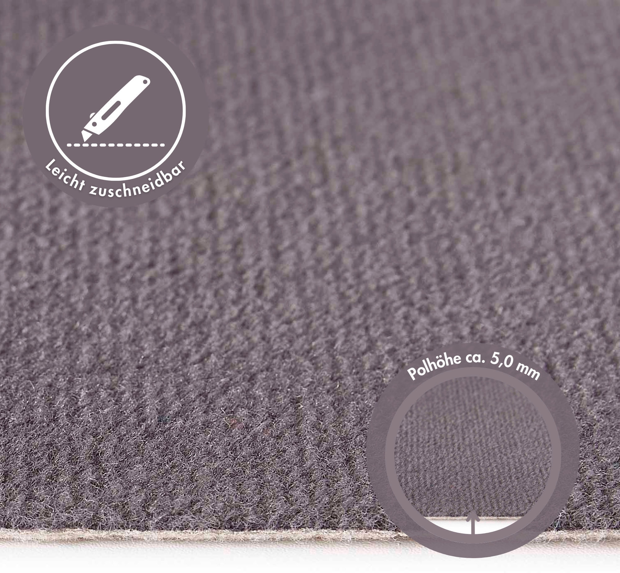 Andiamo Teppichboden »Sina, Velours, Made in Belgium«, rechteckig, 6 mm Höhe, Uni Farben, Breite 400 cm, strapazierfähig, pflegeleicht, Wohnzimmer