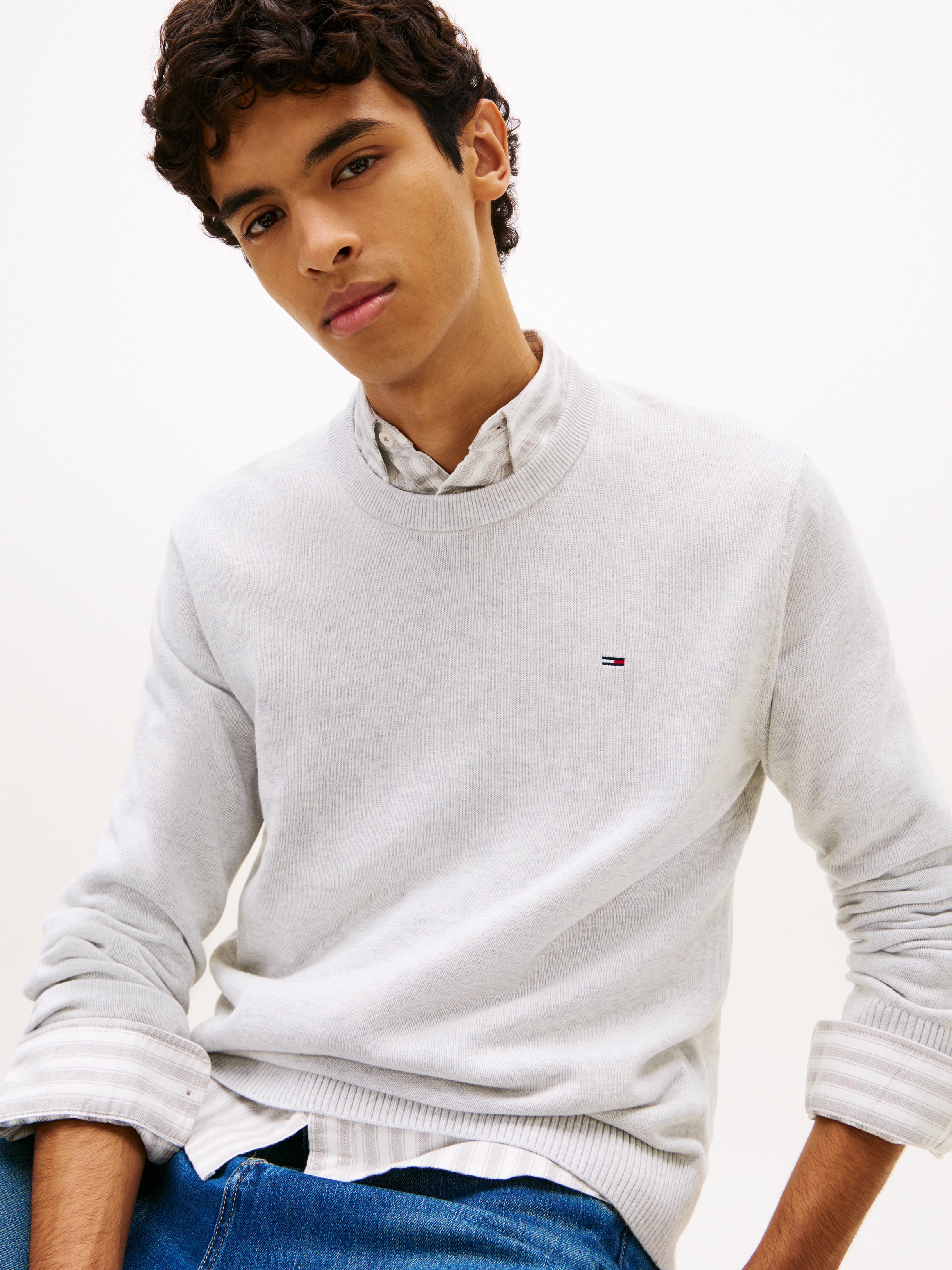 Tommy Jeans Pull en tricot »TJM SLIM FIT LIGHT SWEATER« Slim fit mit Rundhalsausschnitt