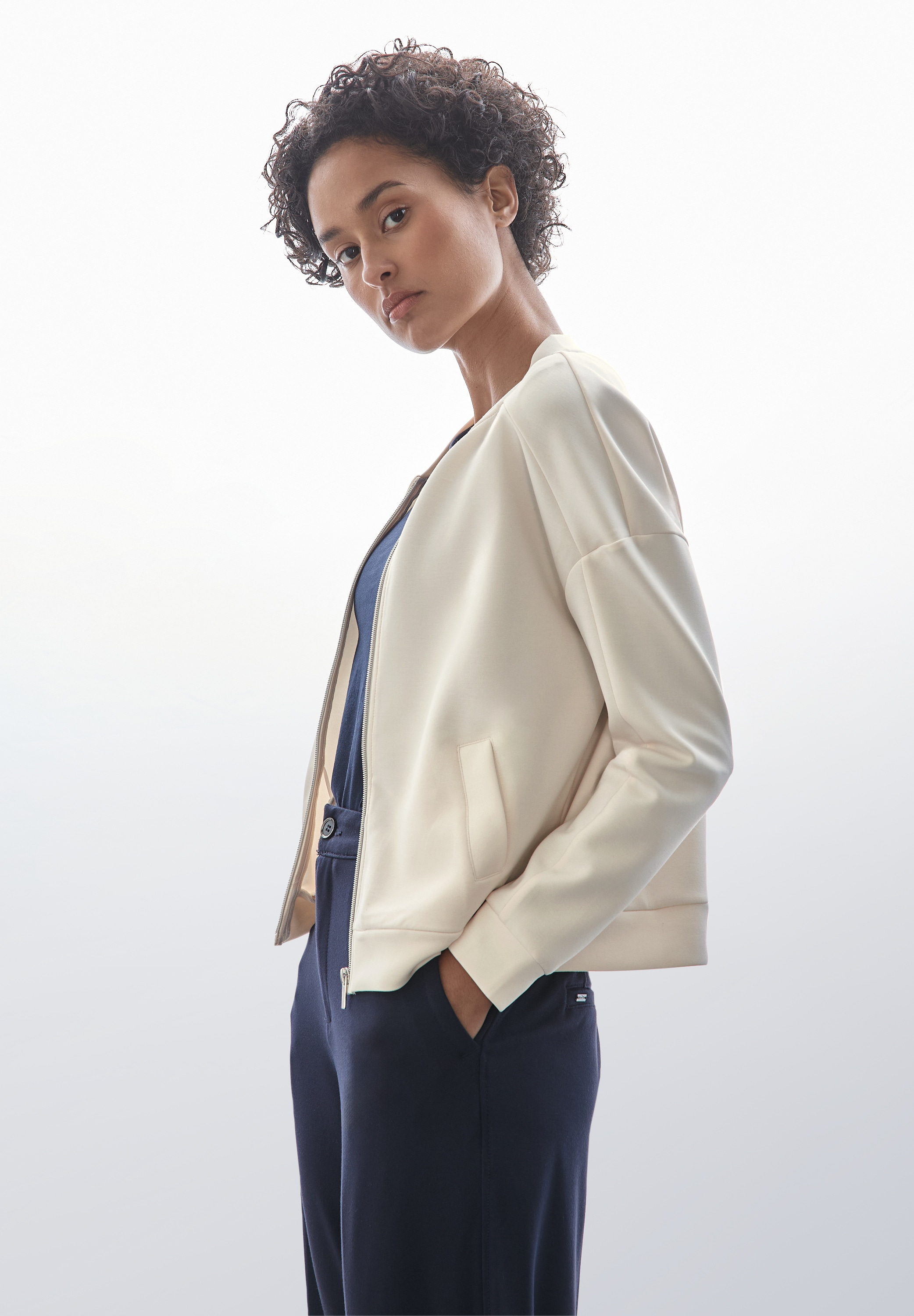 STREET ONE Shirtjacke, im Silk Look, mir Reissverschluss