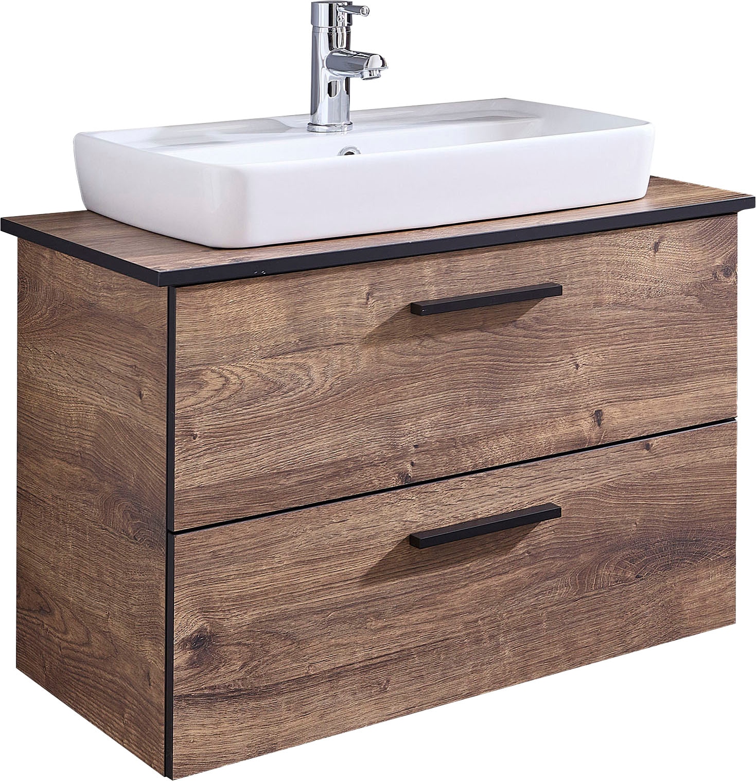 Image of Saphir Badmöbel-Set "Quickset 374 Keramik-Aufsatzwaschtisch mit Unterschrank, 73 cm breit" 3 Stk. tlg.