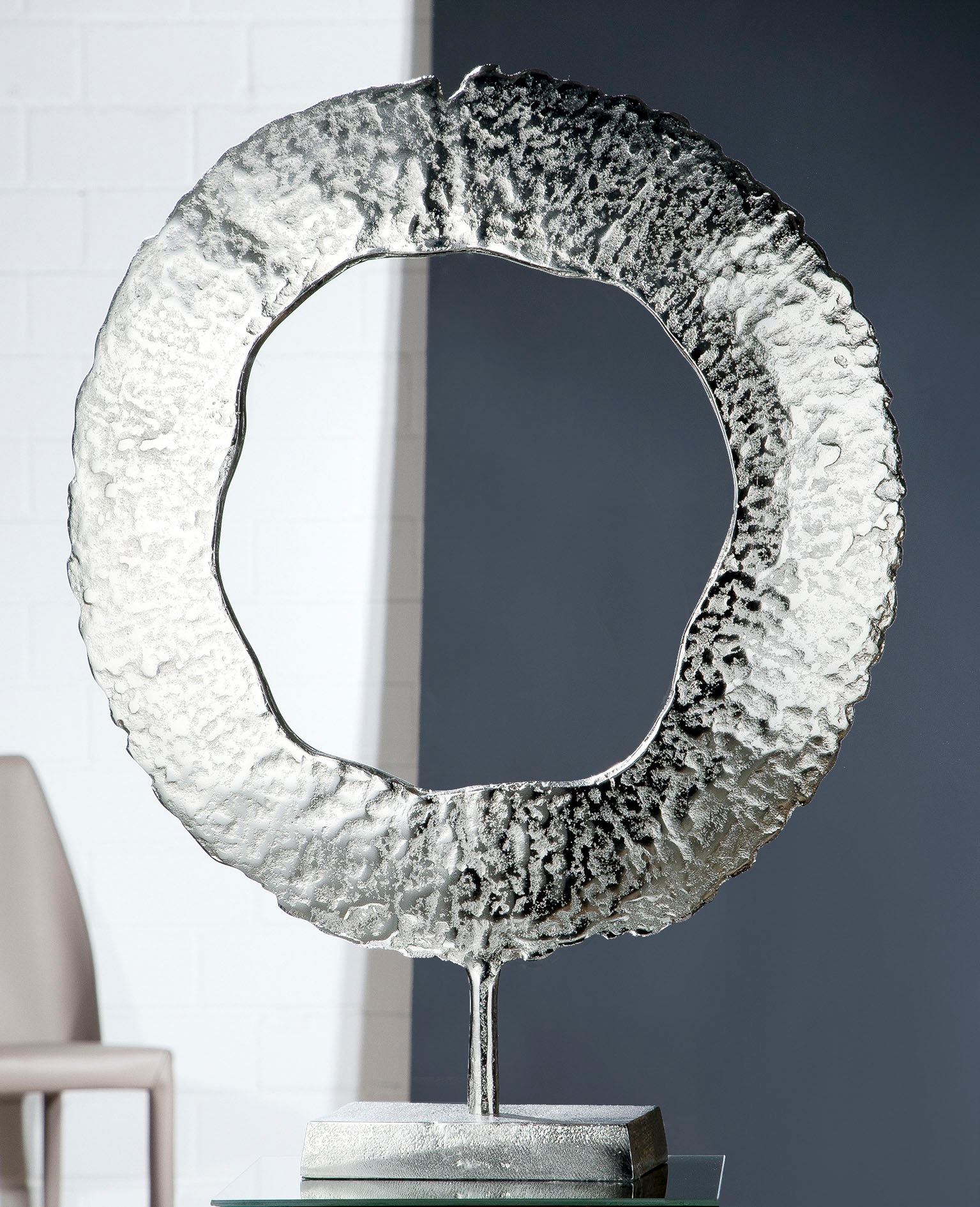 Image of GILDE Dekoobjekt »Skulptur Kreis, silberfarben«, (1 St.) bei Ackermann Versand Schweiz